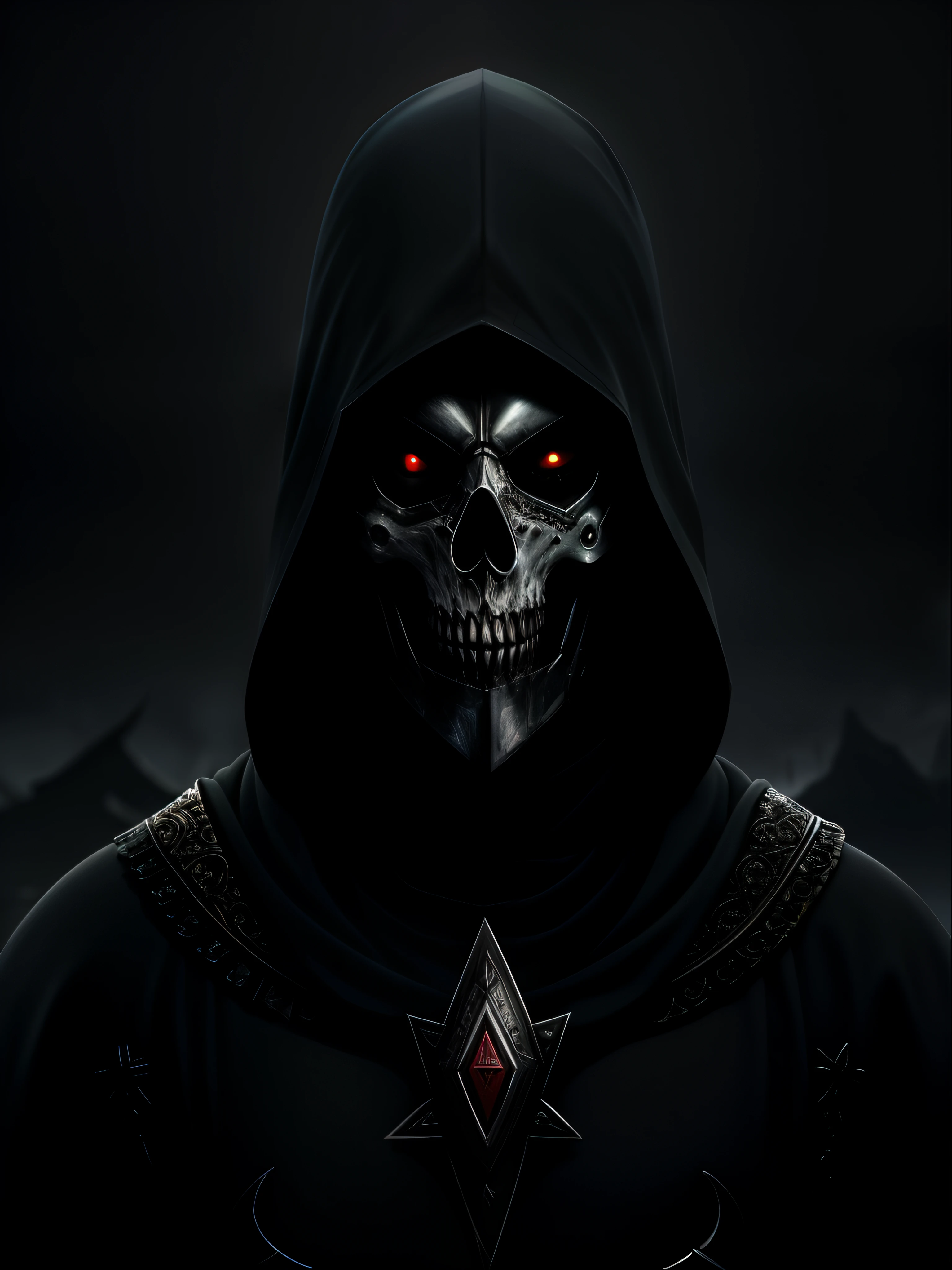 guerreiro lich, necromancia, 4@C65, cavalo, wisdom, horror, fantasia, o, sob mortal, imortal, assustar, Scull, magia negra, zumbi, Skeletal, congelado, Frozen sword in blood hands, master part, epics, Realistic, intrincado detalhado, poderoso, sacrifice, armadura de ferro completa, boca aberta, abstract darkness in the background, RPG, octan render, cinza escuro, Cinza claro, olhos cinzentos,