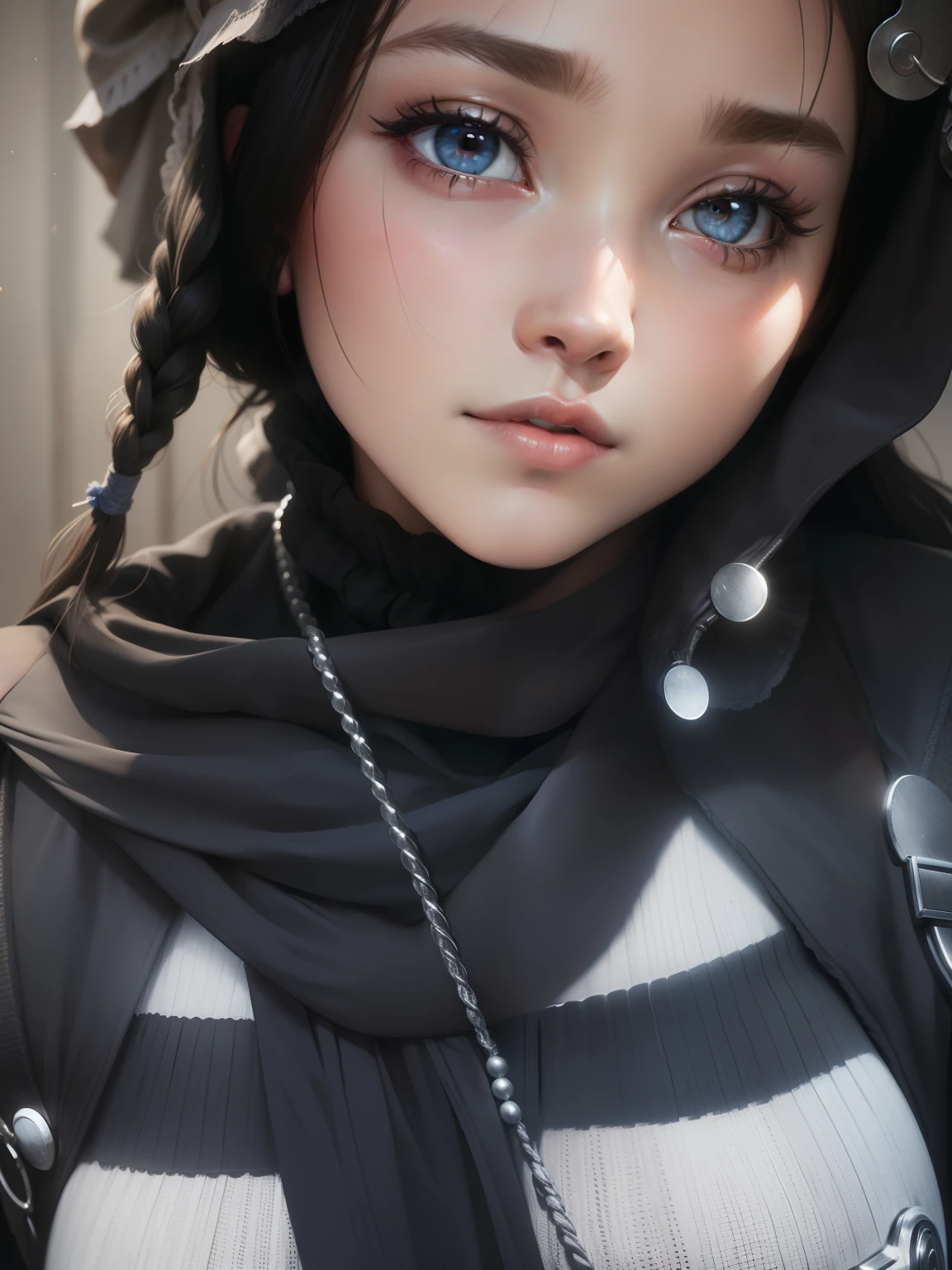 1fille, jeune, metis, portrait, Realstic, visage, corps entier, nudity, side lighting, wallpaper