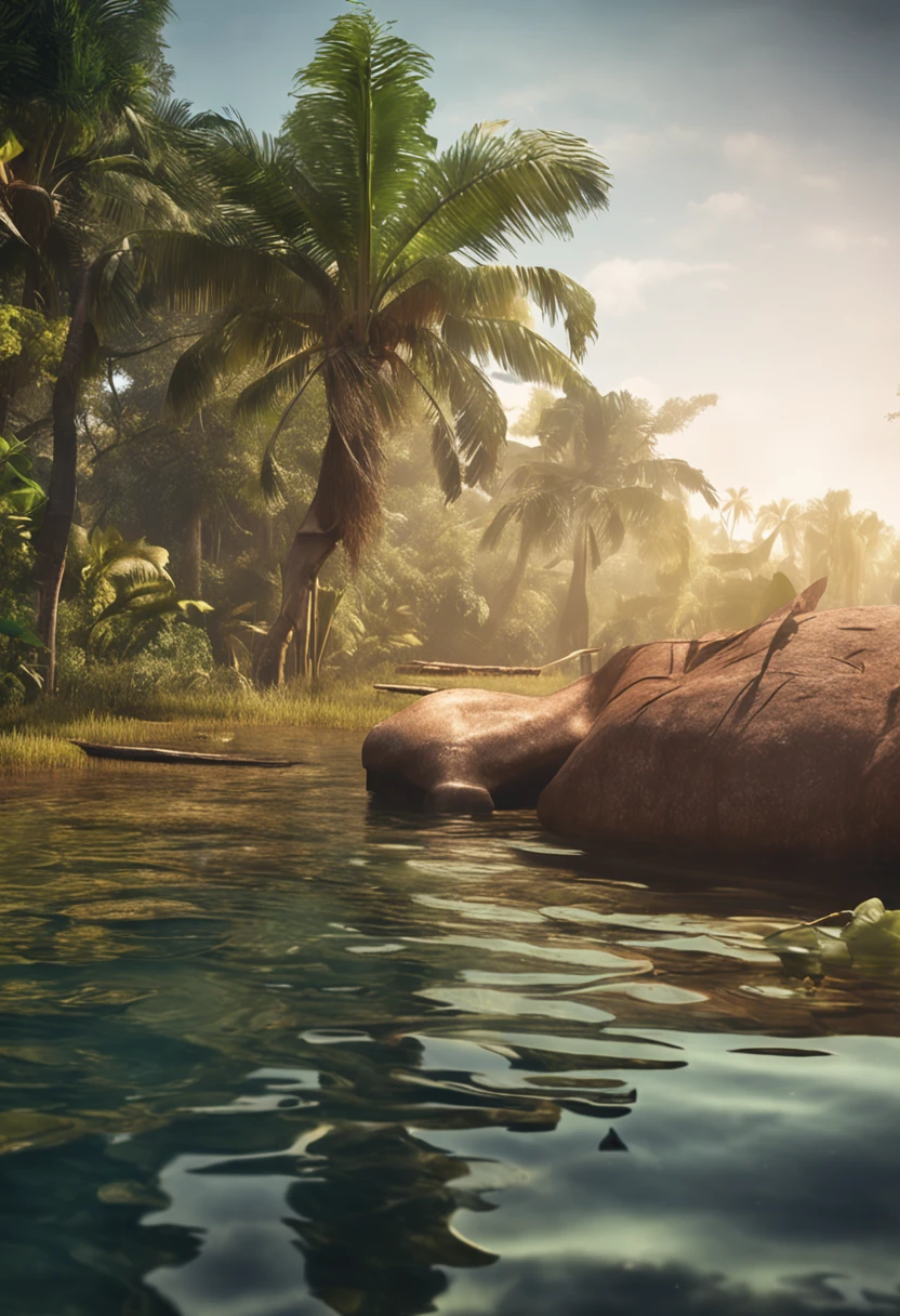 Crie uma arte mockup de alta qualidade para base de fotos de lata de cerveja, com o tema do Pantanal brasileiro e da floresta. A imagem deve ser ultra 4K e full HD 4K, with a cinematic approach that refers to the quality of a TV commercial. The scene should capture the essence of the Pantanal and the forest, highlighting the exuberant nature and characteristic elements of these ecosystems. A qualidade da imagem deve ser excepcional, with crisp details and vibrant colors. Art should convey a sense of adventure and exploration, inviting viewers to connect with nature and the unique experience that beer offers. The beer can should be integrated harmoniously into the scene, complementing the scenery in an attractive and sophisticated way.