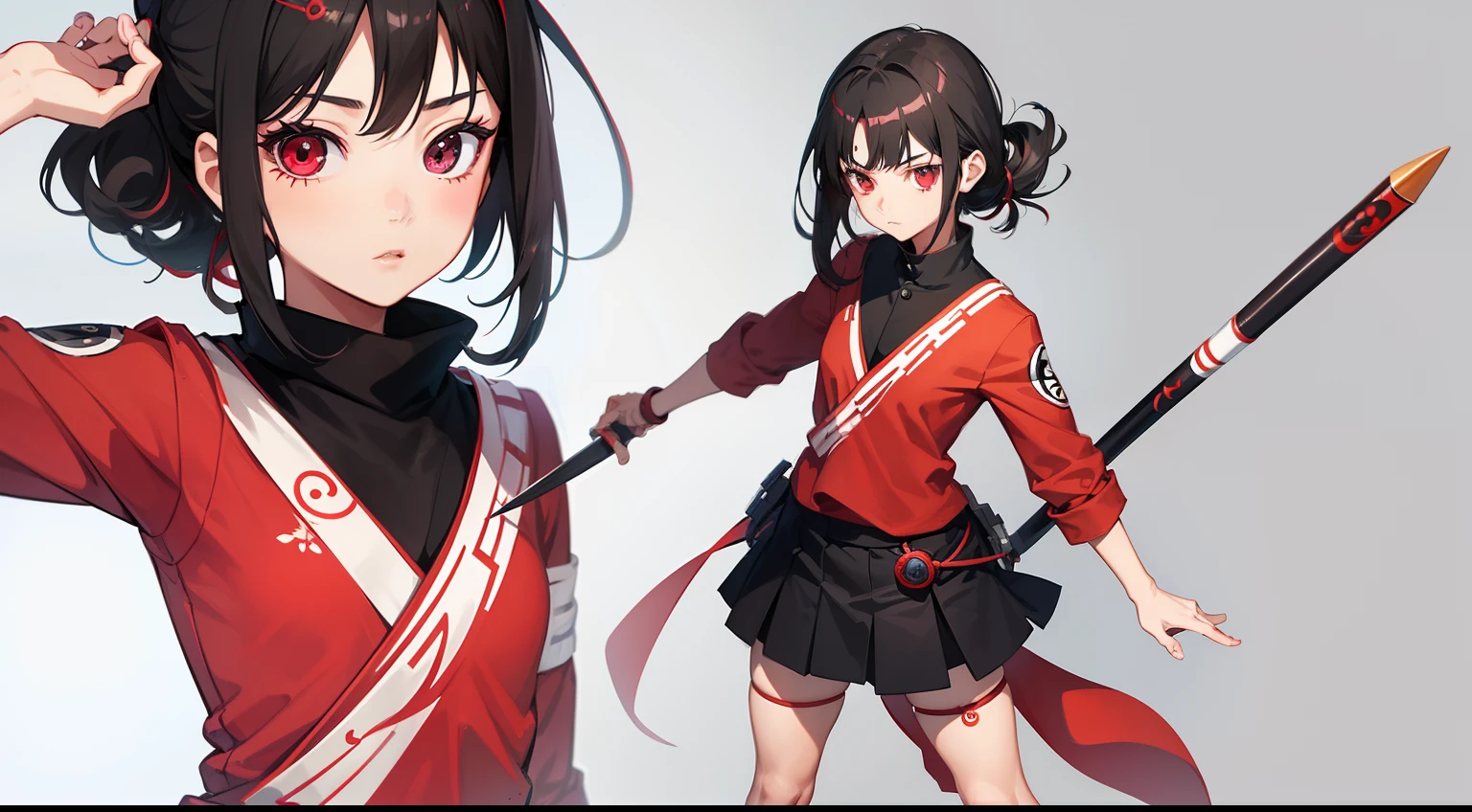 an 8 year old uchiha girl with sharingan and full body, ultra realistic, detailed face, young