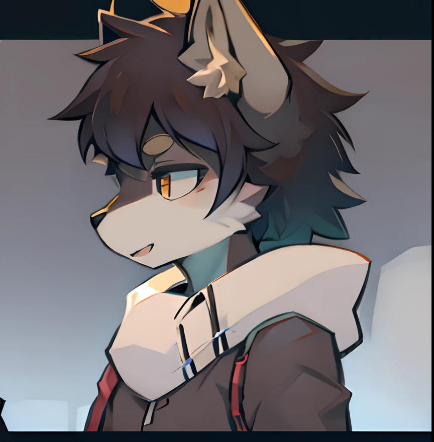 High quality anime art style, clean and meticulous anime style, anthropomorphic wolf, flat anime style shading, anthro wolf face, Handsome and cute young furry，tmasterpiece，Meticulous expressions，4K