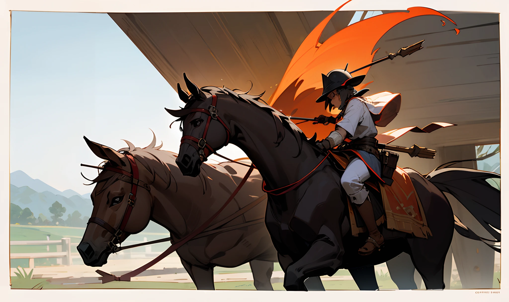 Medieval East Asia,Kipchak Cuman cavalry(Aggressive)(nomad)Wearing a conical black iron helmet,There are ear protectors on the left and right sides,Short-sleeved mail shirt composed of layers of iron,The shin is tied with crude leather,It is necessary to carry a heavy horse spear --auto