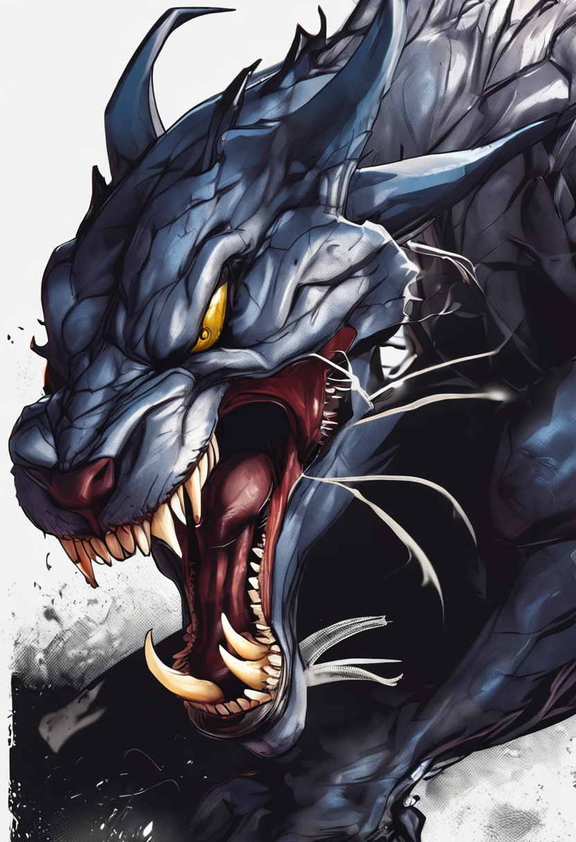 Roaring venom,Marvel Venom as Tiger,head portrait,Close-up,of a real,Facial features are carefully depicted,Realistic skin texture,Dark style,depth of fields,high light,Real light,Ray traching,oc rendered,Hyper-realistic,best qualtiy,8K,Works of masters,super-fine,Detailed pubic hair,Correct anatomy,sharp focus on eyes,Bokeh,Facial features are carefully depicted