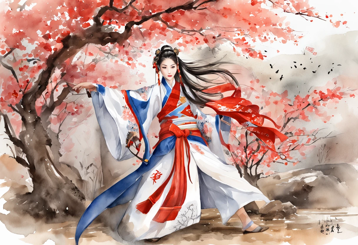Chinese Taoist female samurai,8k wallpaper,Hanfu,超高分辨率,xiuxian,