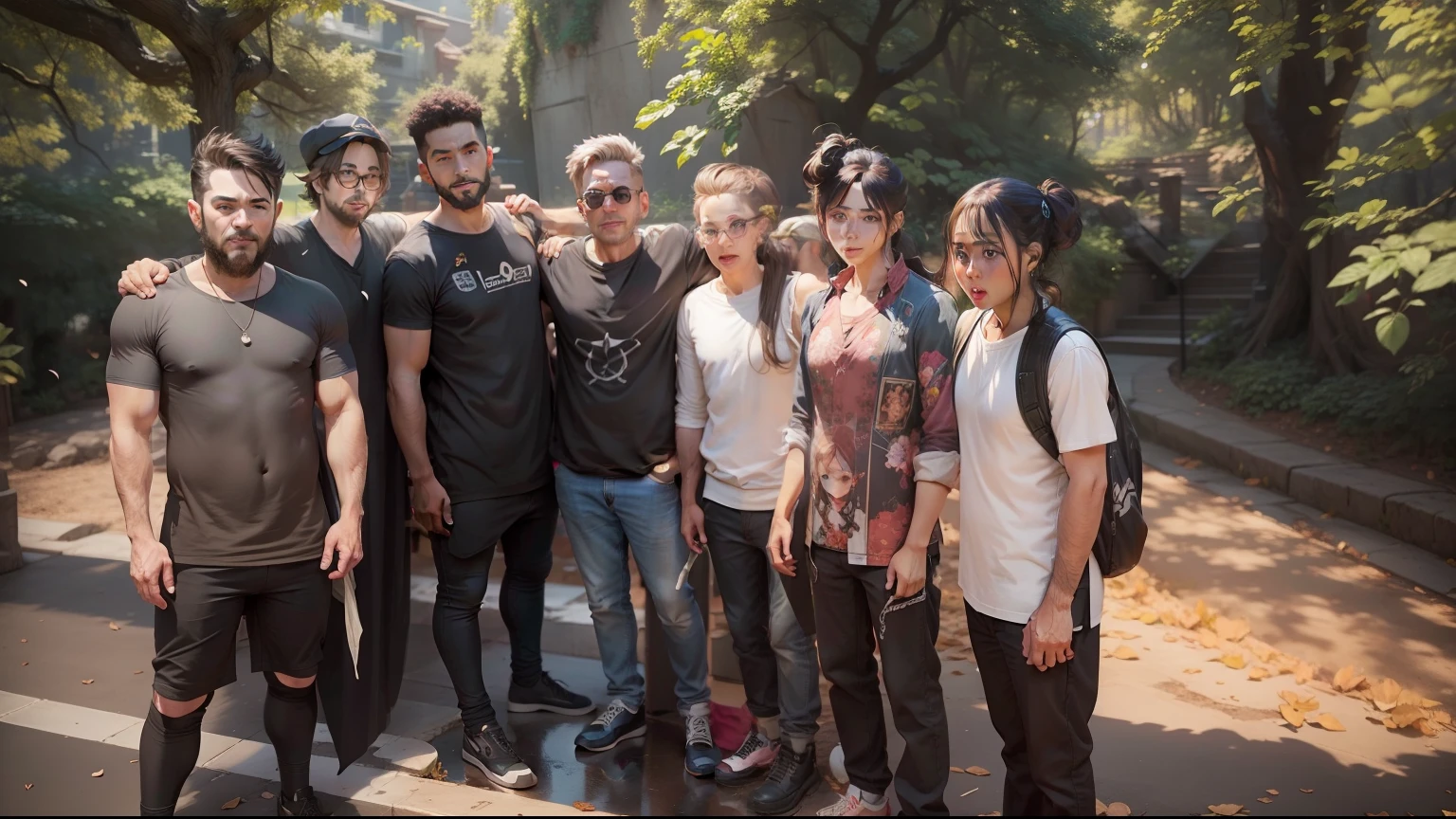 Remove background anime group realistic face 4k