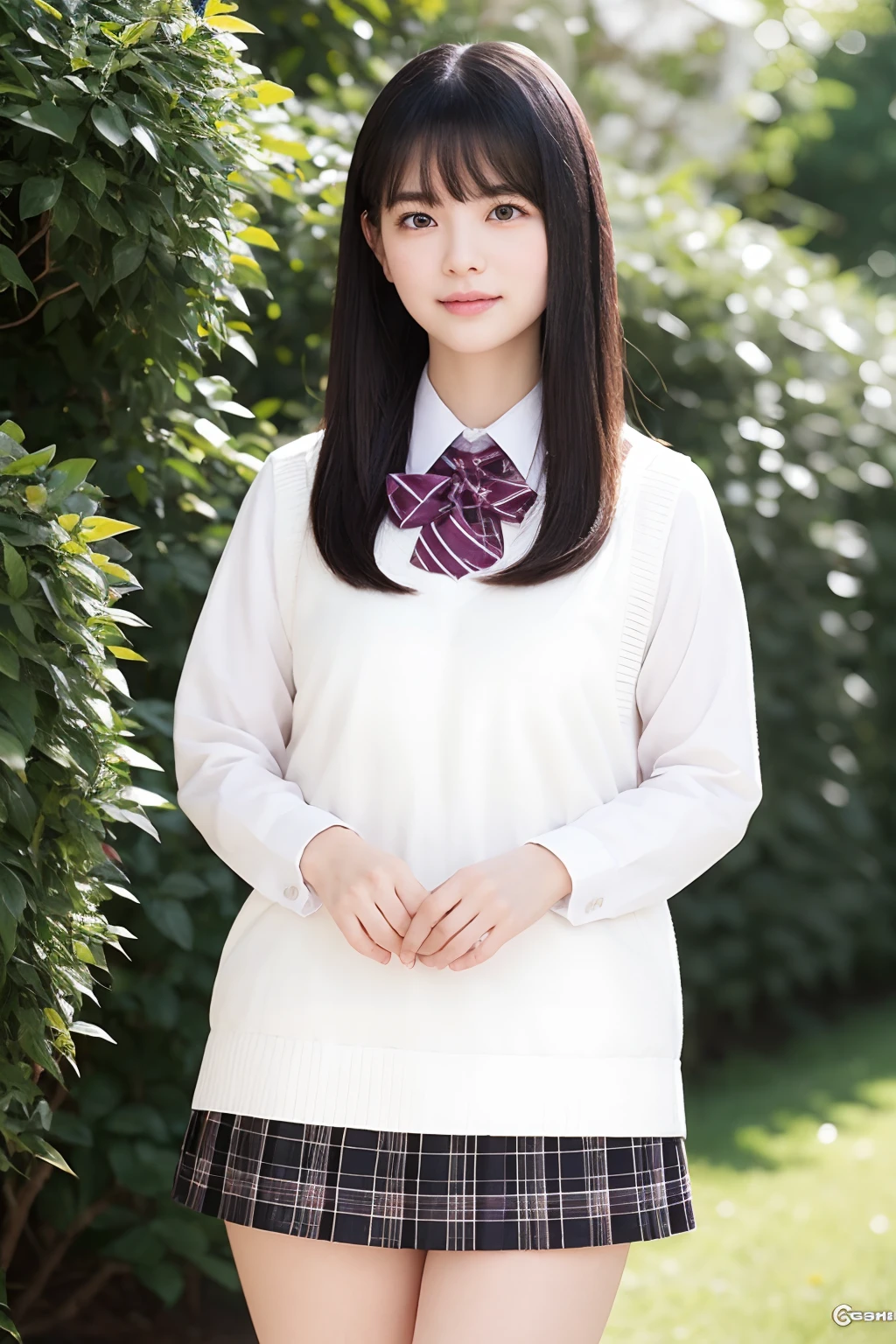 masutepiece, Best Quality, 1girl in, nogizaka_The costume, Cowboy Shot, thighs thighs thighs thighs, Beautiful Girl, Flowers, a large number of small petals, garden, Blue sky, Looking at Viewer, Small waist, Official art, Raw photo, unbelievable Ridiculous, face lights, Dynamic lighting, Cinematic lighting, A hyper-realistic, hight resolution, Photography, Sharp Focus, highest details, ighly detailed, ultra-detailliert, finely detail, extremely detailed eye and face
