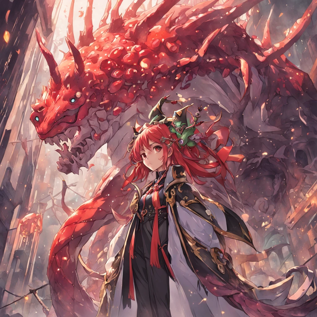 cephalopod, red and green tentacles wrapped around a giant frog, spider jewelry, silver crown with a purple cat on it, a Great King of hell, masterpiece, Best Quality