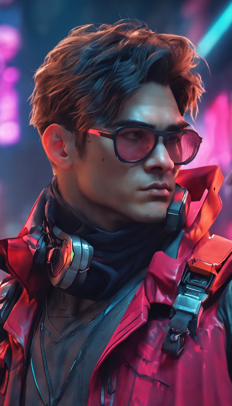 Leesin cyberpunk, handsome boy, change background, 8k quality