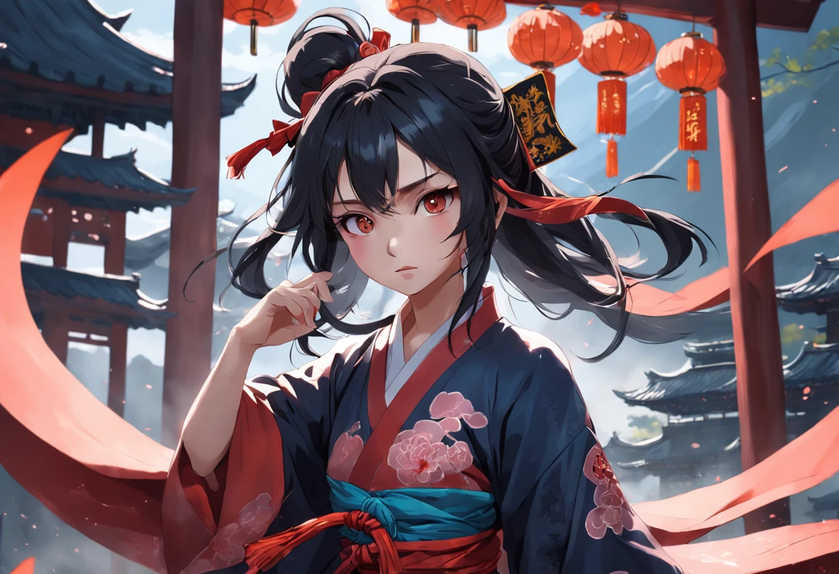 Chinese Taoist female samurai,8k wallpaper,Hanfu,超高分辨率,xiuxian,