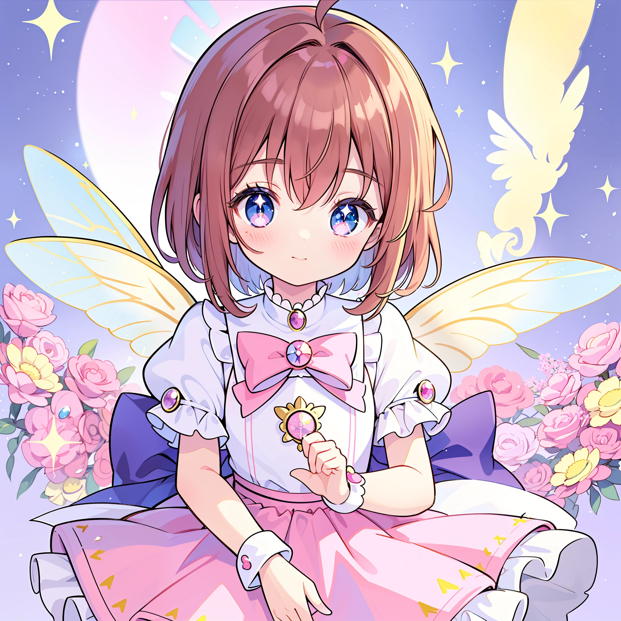 masterpiece, best quality, portrait of magical girl, sparkling magical girl, magical girl, cardcaptor sakura, clean and meticulous anime art, magical girl anime mahou shojo, beautiful anime art style, cute anime girl portraits, zerochan art, lovely art style, astral fairy, Soft anime illustration