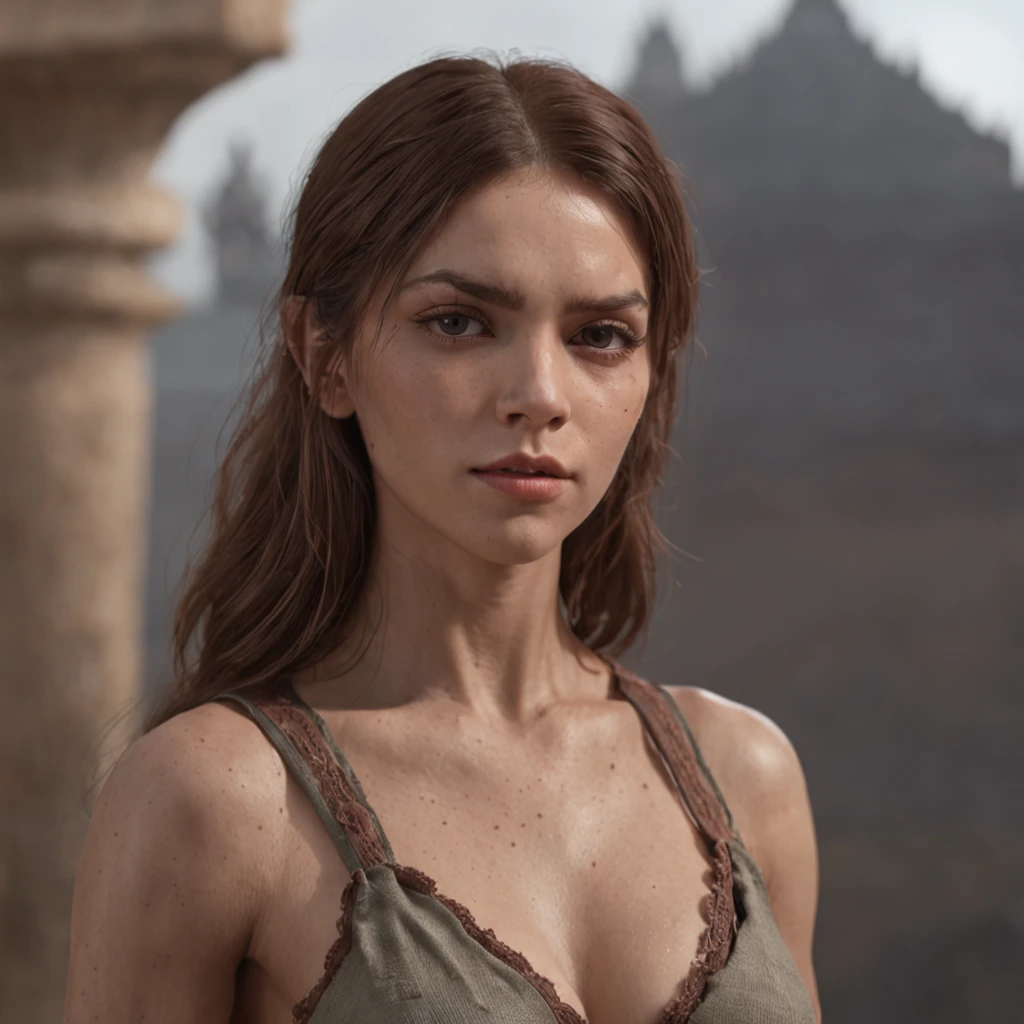(Professional 3D rendering:1.3) de (Realistic:1.3) Foto de arte mais bonita do mundo，Features soft and bright female heroes, ((Epic hero fantasy rough muscular woman wet hero angry look long hair short beard and fierce expression in dynamic pose, fantastic location, majestoso ambiente desordenado)), corpo inteiro 8k unidade render, action shot, poros da pele, very dark lighting, sombreamento pesado, circunstanciado, Rosto detalhado, (vibrante, fotogrdeia realista, Realistic, Dramatic, Escuro, foco nítido, 8k), (Old leather clothes damaged by bad weather:1.4), ((((Use peles)))), (intrincado:1.4), decadente, (altamente detalhado:1.4), pintura digital, rendering by octane, art stations, Conceito-Arte, liso, foco nítido, illustration, germe da arte, (Loish:0.23), Wlop Ilya Kuvshinov, e Greg Rutkowski e Alphonse Mucha Gracias, (global ilumination, studiolight, Light Volumetric), chuva forte, floating particles, patife, fantasia, Onze, corpo inteiroesbian, ((Fundo escuro e antigo da cidade:1.3)),CGSesociedade,art stations