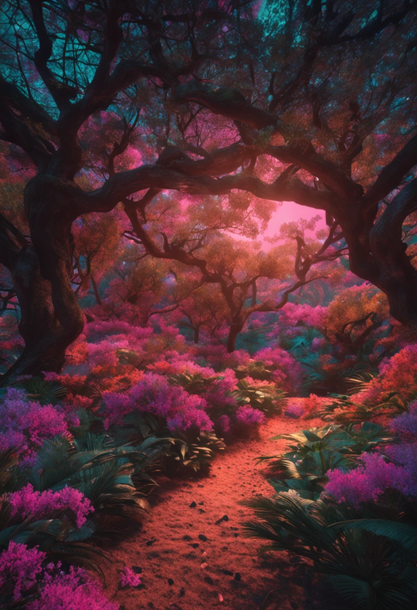 usando o mesmo estilo crie uma floresta encantada cheio de vagalumes a noite