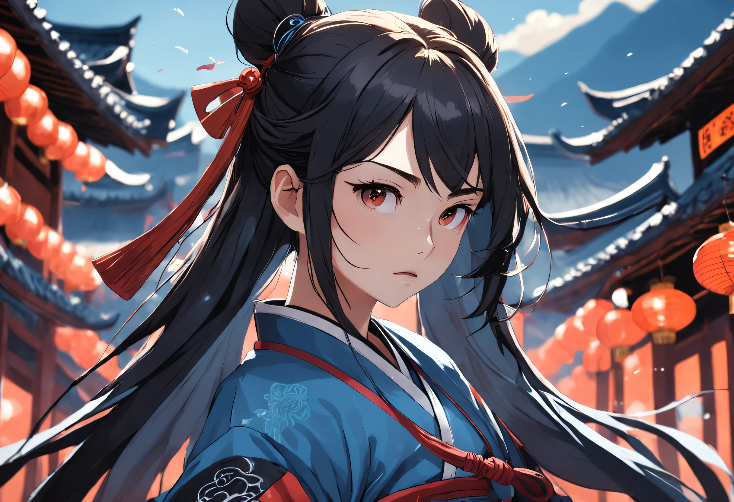 Chinese Taoist female samurai,8k wallpaper,Hanfu,超高分辨率,xiuxian,