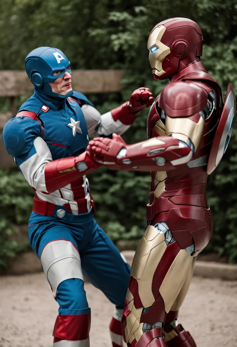 Iron Man punching Captain America
