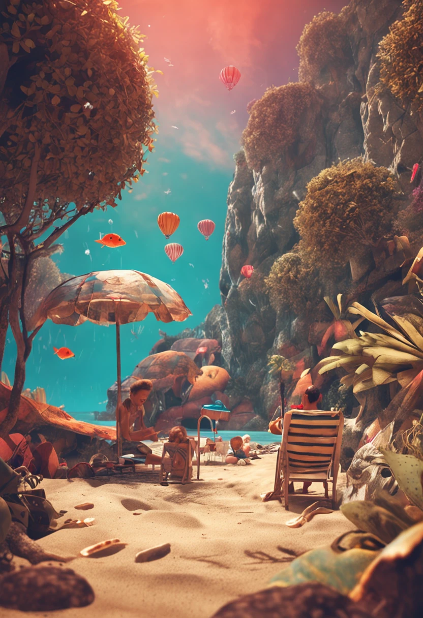 Play with transparent seaside onesians
