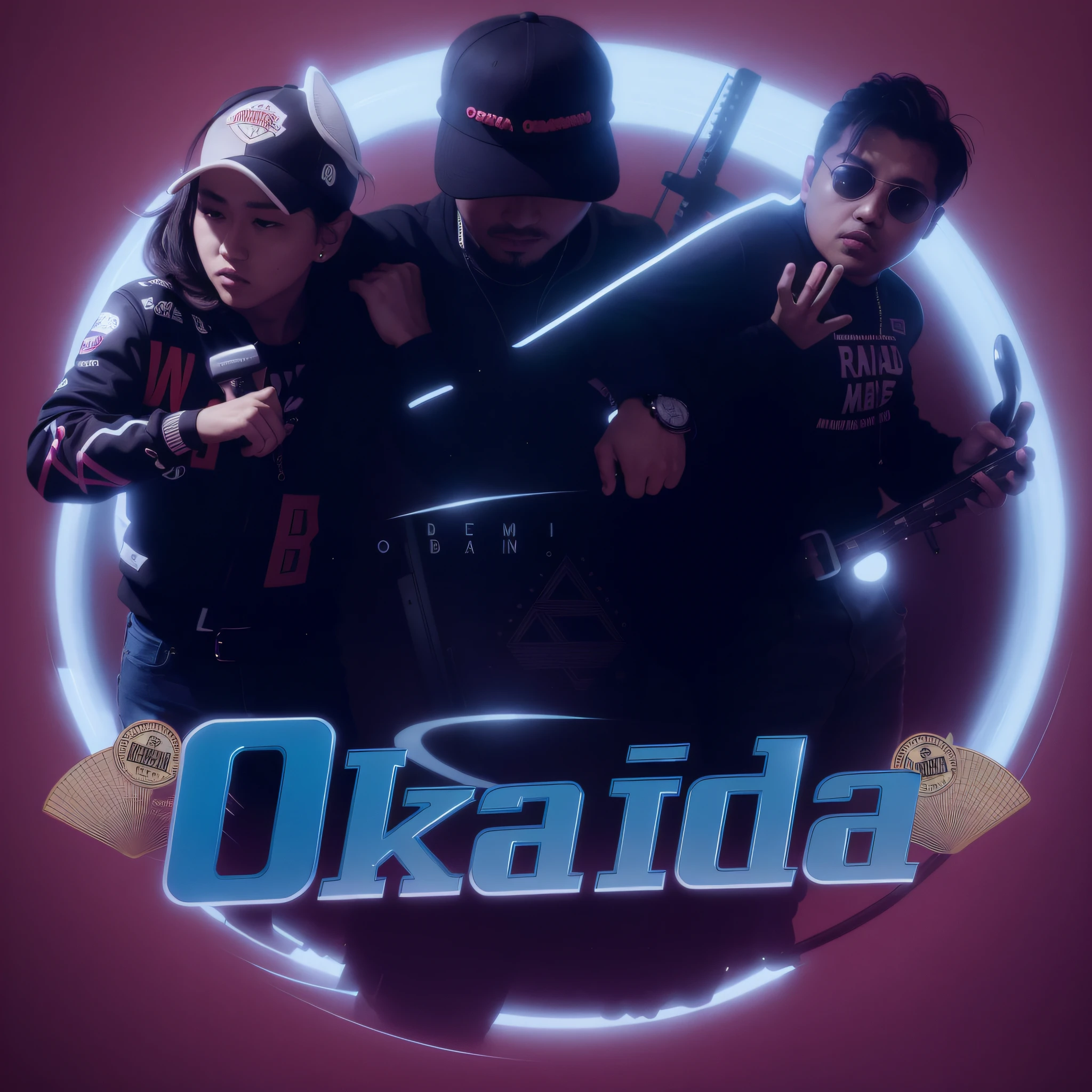 um close up de uma pessoa segurando um taco de beisebol perto de um sinal, Directed by: Okada Hanko, inspirado em Okada Hanko, inspirado em Okada Beisanjin, Album art, Arte Oficial, Directed by: Okada Beisanjin, rap album cover, album cape, KDA, Megumu Okada, music album cover, Okata Kazuto.......