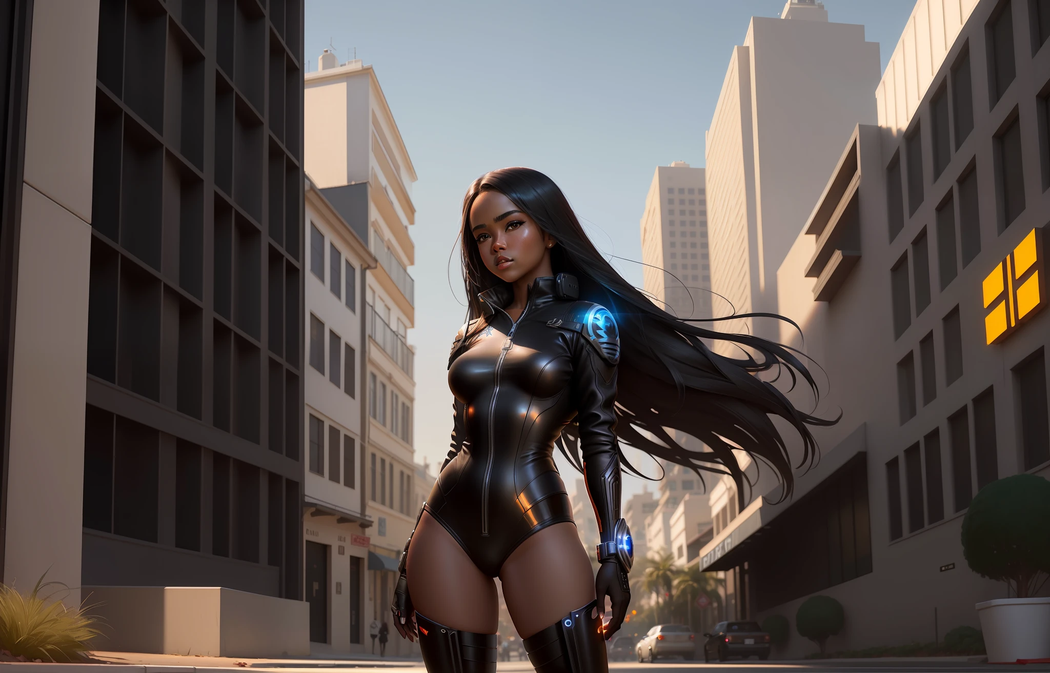 Kiernan Shipka com grandes asas negras, usando espartilho de couro preto e botas de coxa de couro preto andando na rua, Vilania tem asas de anjo negro, Epic Fantasy Digital Art Style, por Yang J, Arte de fantasia 4k, raven winged female vampire, Artgerm Julie Bell Beeple, Chengwei Pan em ArtStation, arte conceitual | Artgerm, epic exquisite character art, anjo escuro