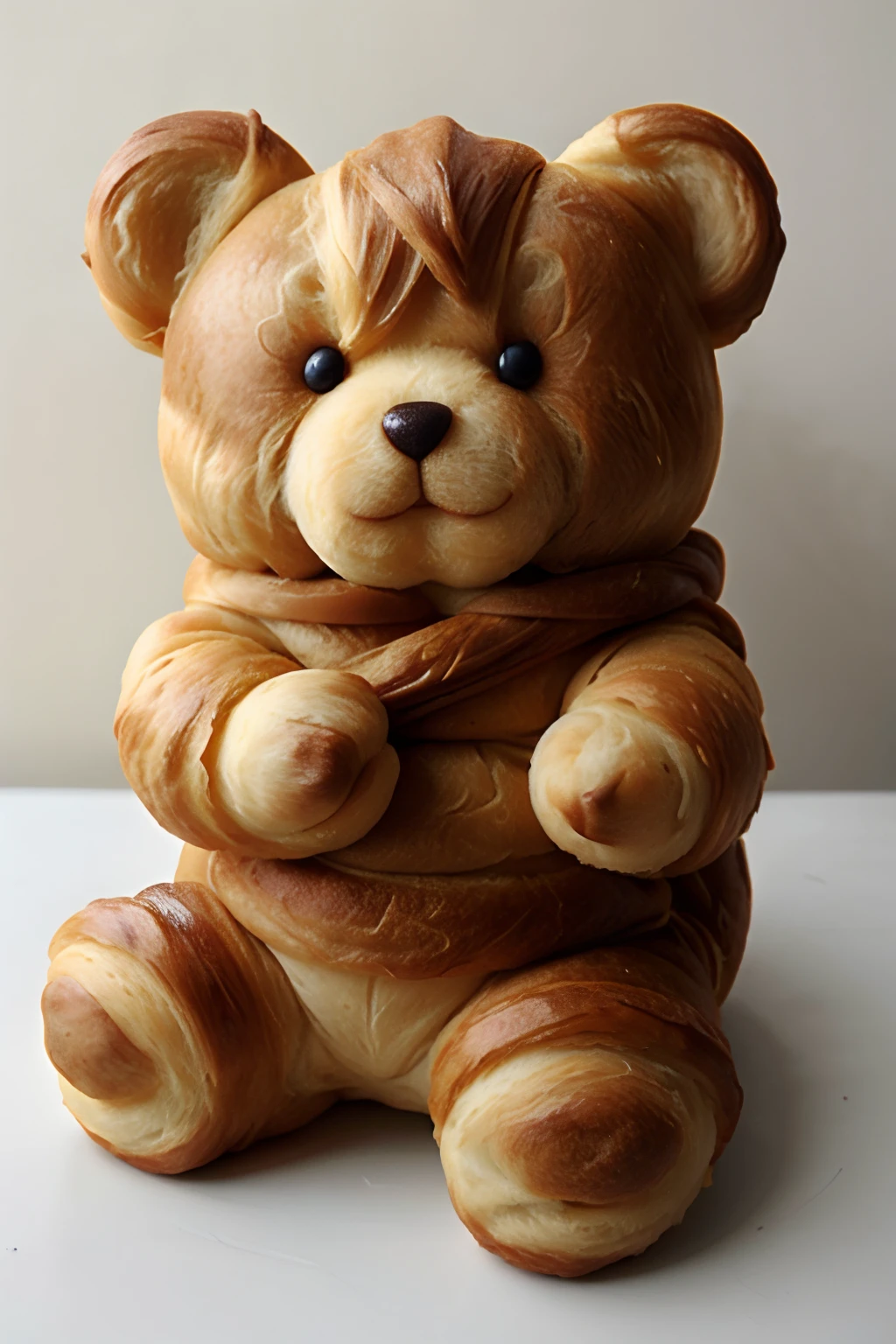 CroissantStyle teddybear, simple background,