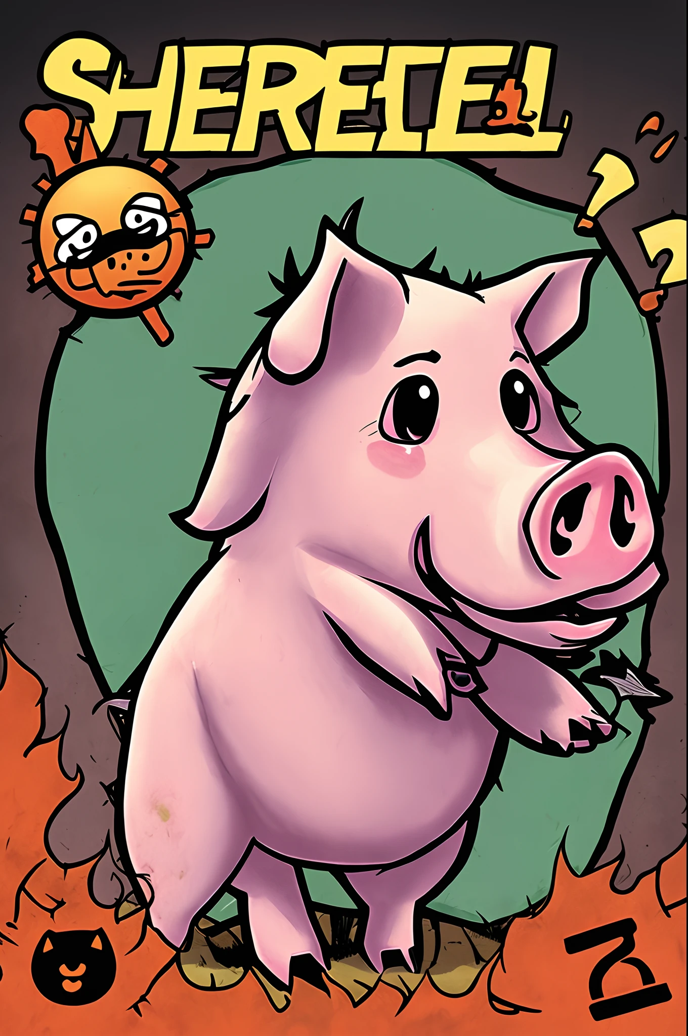 Pig comic shield