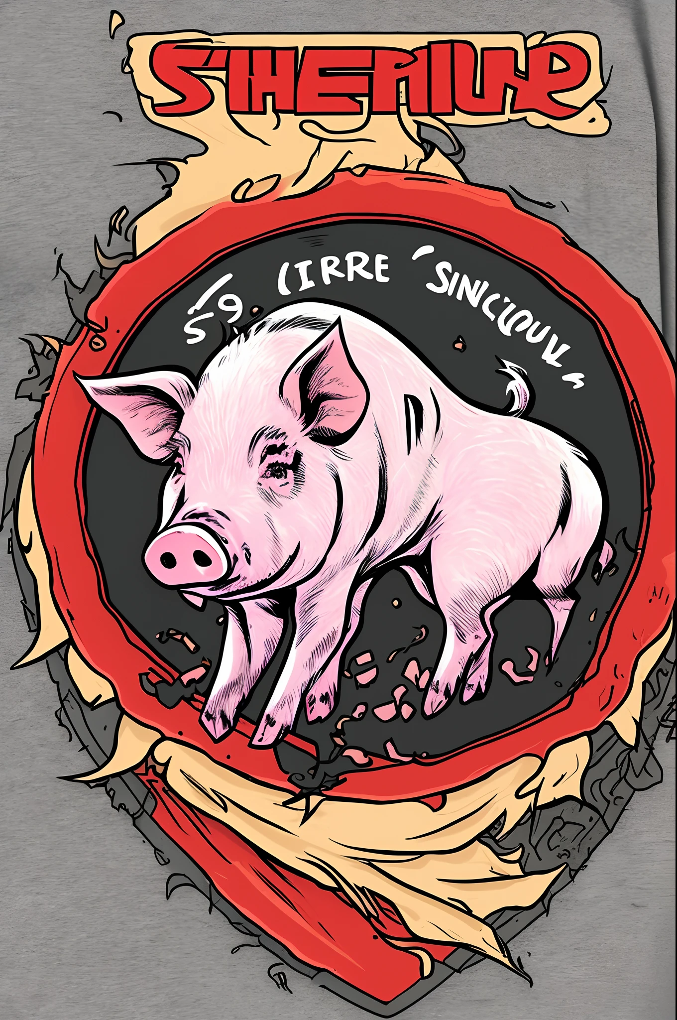 Pig comic shield