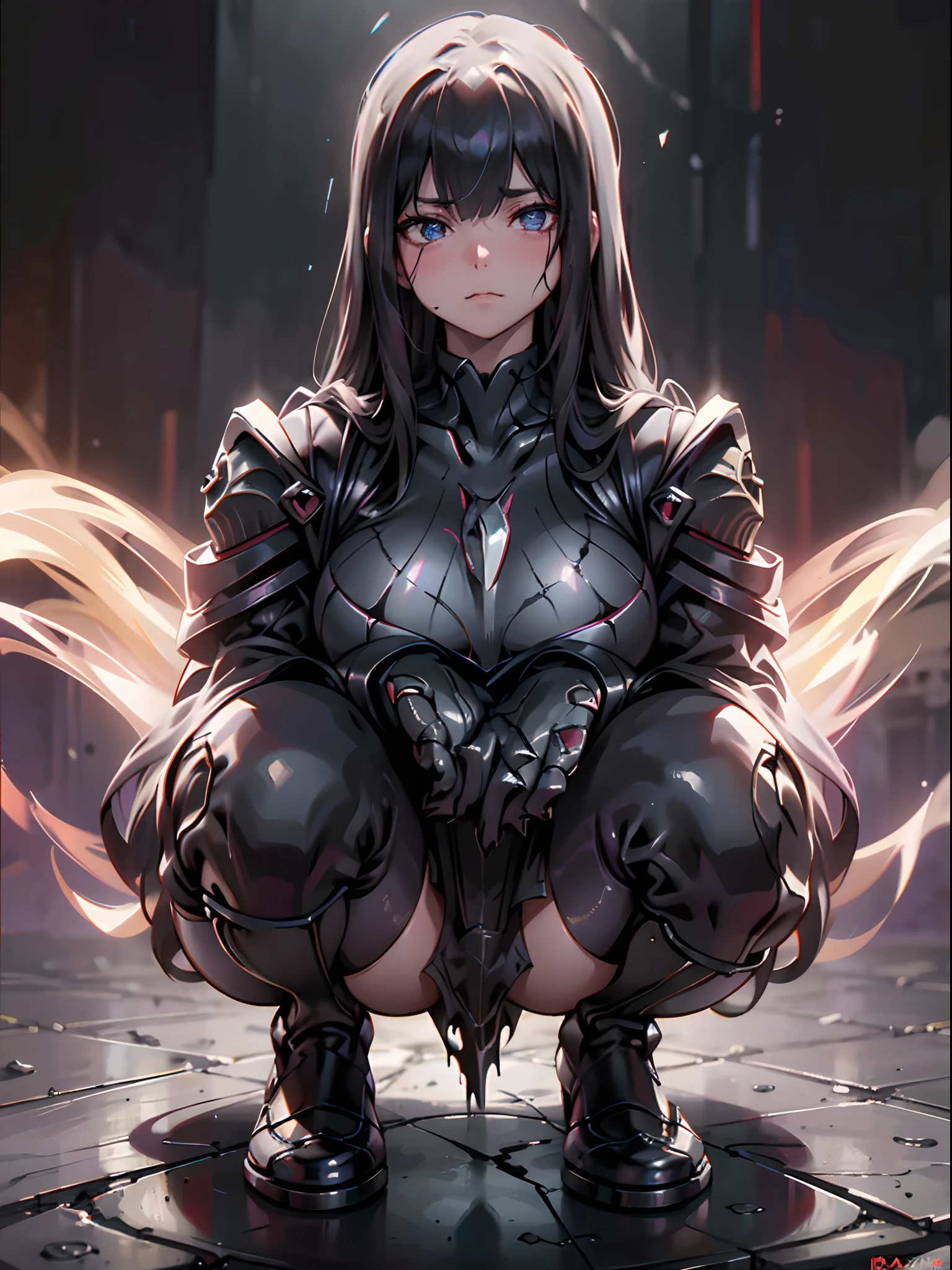 Q version of cute and cute venom,Marvel Venom,Full body like,Squat,Close-up,of a real,Facial features are carefully depicted,Realistic skin texture,Dark style,depth of fields,high light,Real light,Ray traching,oc rendered,Hyper-realistic,best qualtiy,8K,Works of masters,super-fine,Detailed pubic hair,Correct anatomy,sharp focus on eyes,Bokeh,Facial features are carefully depicted