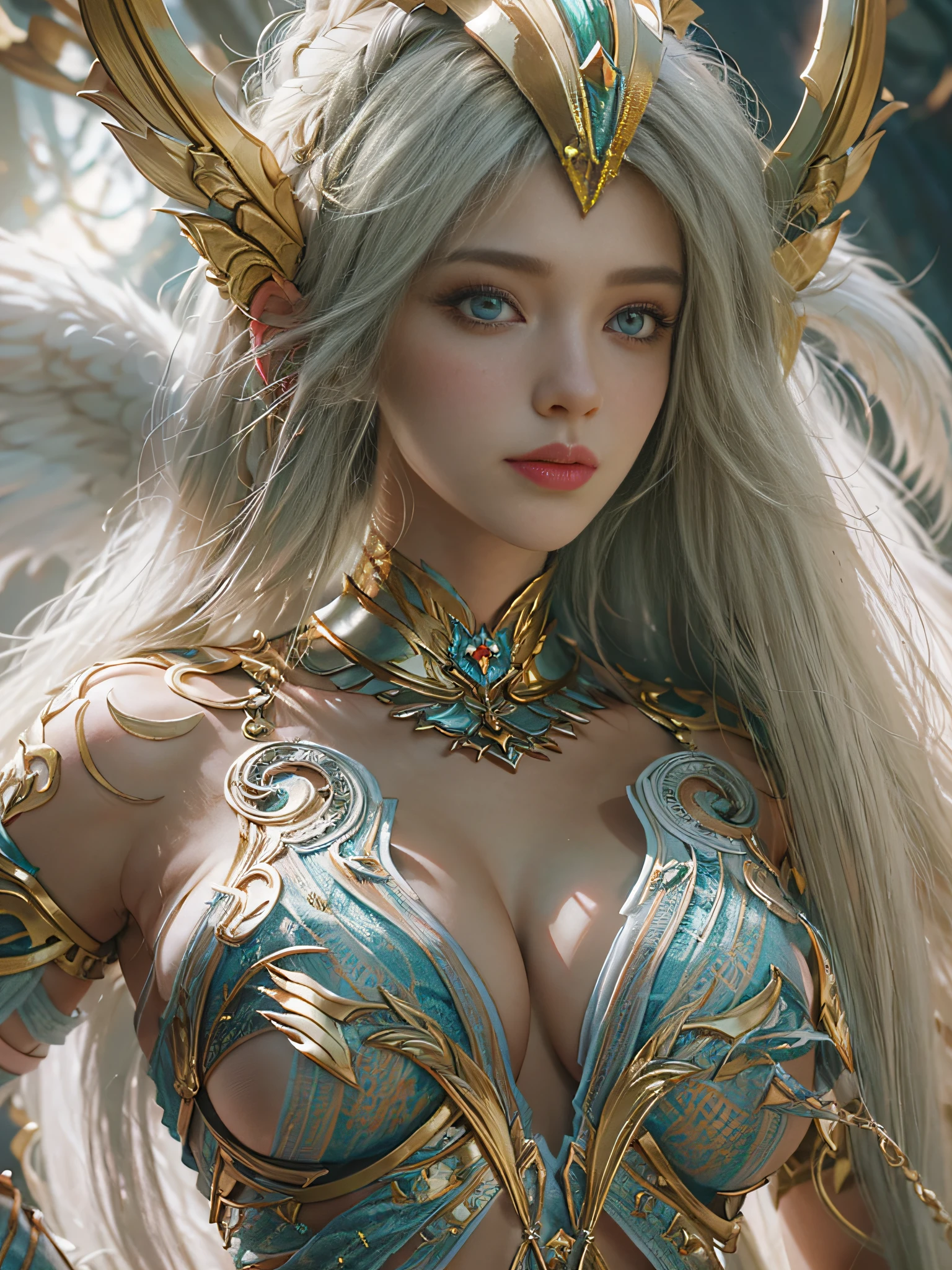 A close up of a girl in a costume, unreal engine render + a goddess, unreal 6 breathtaking detailed, cgsociety 8k, unreal engine 5 digital art, artgerm ; 3d unreal engine, unreal engine 5 detail, made in unreal engine 5, cinematic unreal engine 5, unreal engine render saint seiya, full body portrait