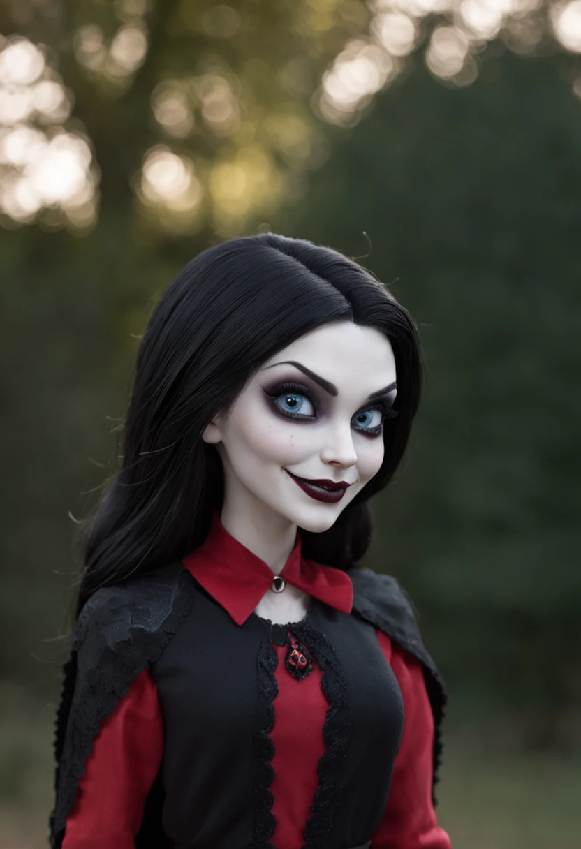 A Colored Tattoo Art Masterpiece, Mavis Kate Dracula from Mavis hotel transylvania, Smiling, Cheering, gray blue skin, black hair, perfect face, perfect fangs, perfect head, Perfect eyes, detailed and Intrincicated, HD