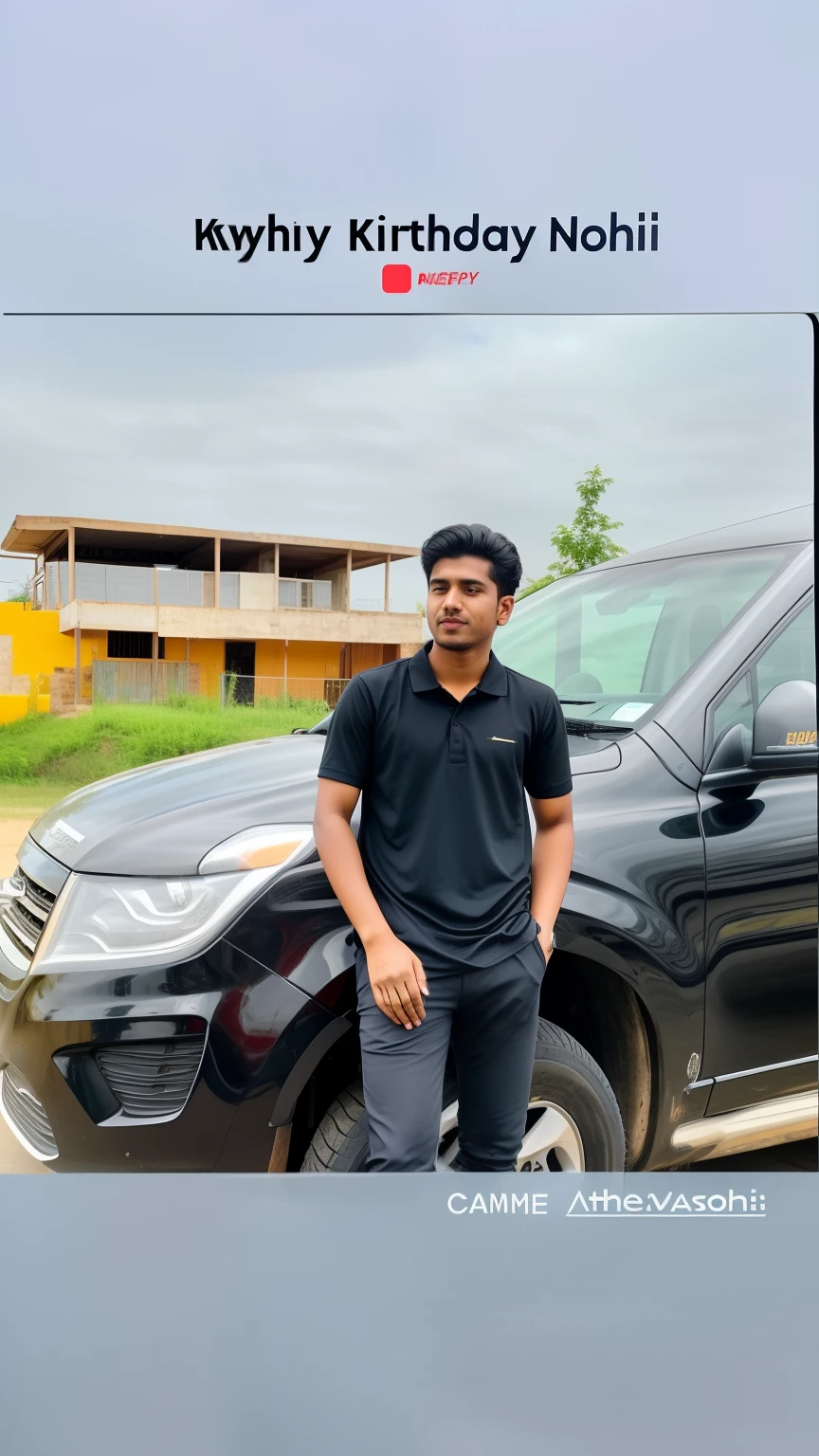 a close up of a person standing next to a car, khyzyl saleem, riyahd cassiem, ash thorp khyzyl saleem, ayan nag, mohamed chahin, nivanh chanthara, jayison devadas, very very low quality picture, with a cool pose, very artistic pose, profile pic