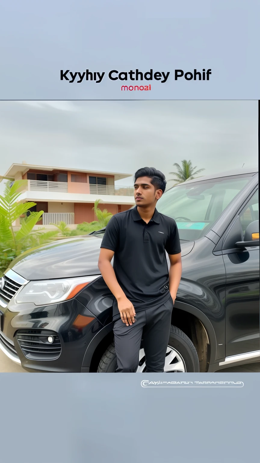 a close up of a person standing next to a car, khyzyl saleem, riyahd cassiem, ash thorp khyzyl saleem, ayan nag, mohamed chahin, nivanh chanthara, jayison devadas, very very low quality picture, with a cool pose, very artistic pose, profile pic