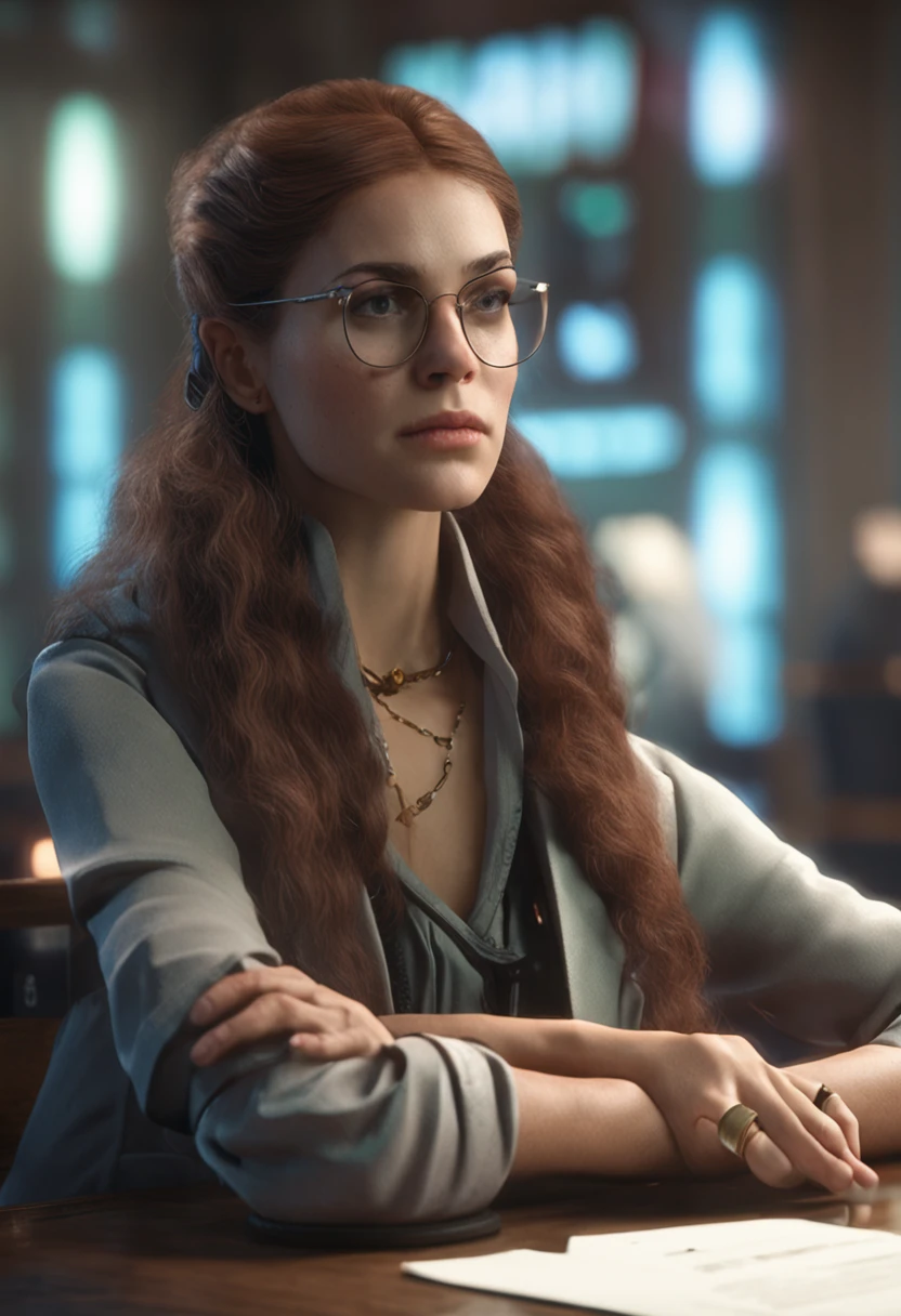3 / 3
I understand that you would like a description for the AI to generate a photorealistic image based on your specifications. Here's a revised version of your description:
"Please generate a high-quality, photorealistic image that depicts a young woman studying in an office environment reminiscent of the aesthetic in the movie 'The Matrix'. The image should have the following details:
The young woman is seated at a table, fully focused on her studies.
She is wearing glasses that emphasize her concentrated expression, and her green eyes are directed towards the viewer, establishing a sense of connection.
Her red hair is tied back in a casual ponytail.
The woman's appearance should exhibit the following attributes with their associated weightings: a pretty face (1.1), detailed eyes, luscious lips with cat-eye makeup (0.85), big eyes (1.0), toned body (1.2), and curly hair (1.2).
She should be wearing a lace dress and positioned in a front perspective with an imposing pose, sharp focus (1.2), and an attractive aura.
The lighting should be moderately applied (1.2), incorporating depth of field, bokeh, and HDR in 4K resolution.
The image should be created in the style of either James C. Christensen (1.2) or Jeremy Lipking (1.1).
The woman should be positioned against a medieval fantasy landscape with a cloudy sky, a distant castle in the background, and radiant lighting casting deep shadows. The color palette should be dark and cool, primarily in blue and gray tones.
There should be no other characters in the scene, with abundant and intricate details throughout, including volumetric lighting.
The image should exude a cinematic composition and slow-motion atmosphere, capturing a dramatic scene.
Additionally, please add a medium-sized image of a medieval knight with aged and dark features, a beard, gray hair (1.2), and detailed chain and plate armor. The knight should be holding a sword (1.2), and the armor should have realistic and intricate details (1.1), includi