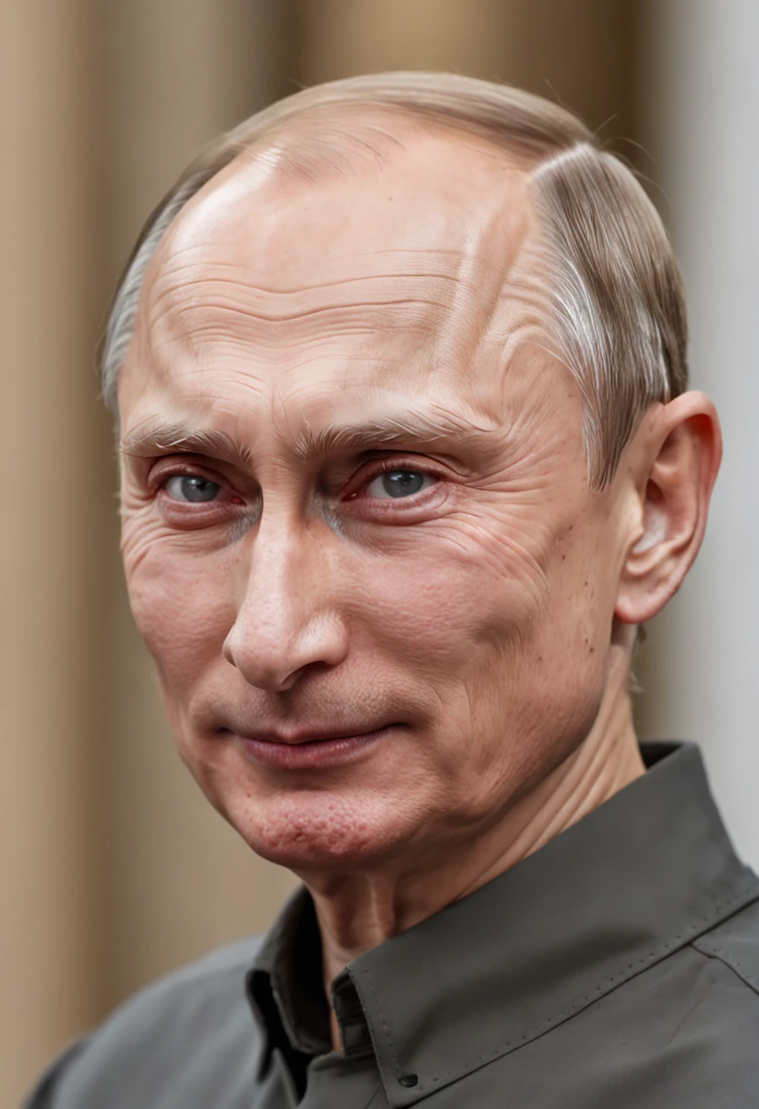 Putin Photorealist with toxic smile