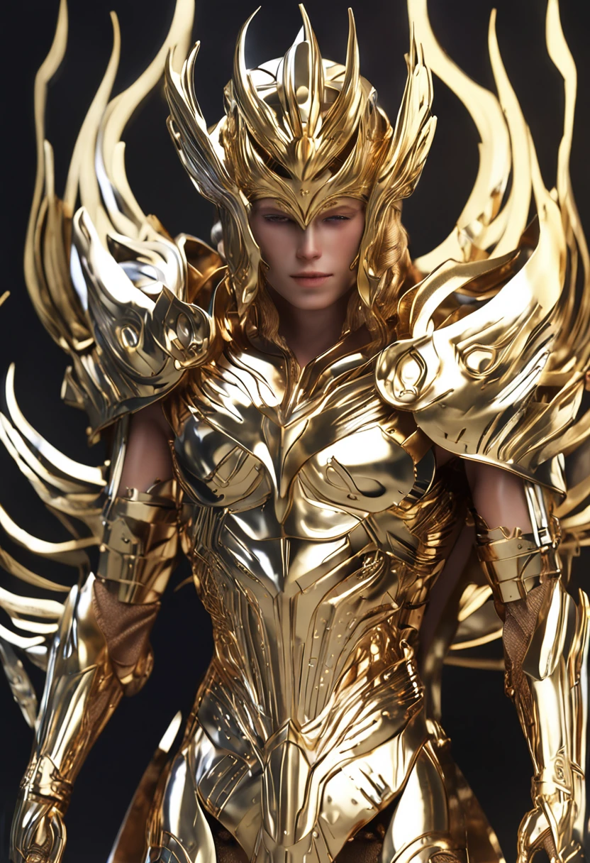 Virgo Gold Saint Seiya，Close-up，of a real，Facial features are carefully depicted，Realistic skin texture，Dark style，depth of fields，high light，Real light，Ray traching，oc rendered，Hyper-realistic，best qualtiy，8K，Works of masters，super-fine，Detailed pubic hair，Correct anatomy，sharp focus on eyes，Bokeh，Facial features are carefully depicted