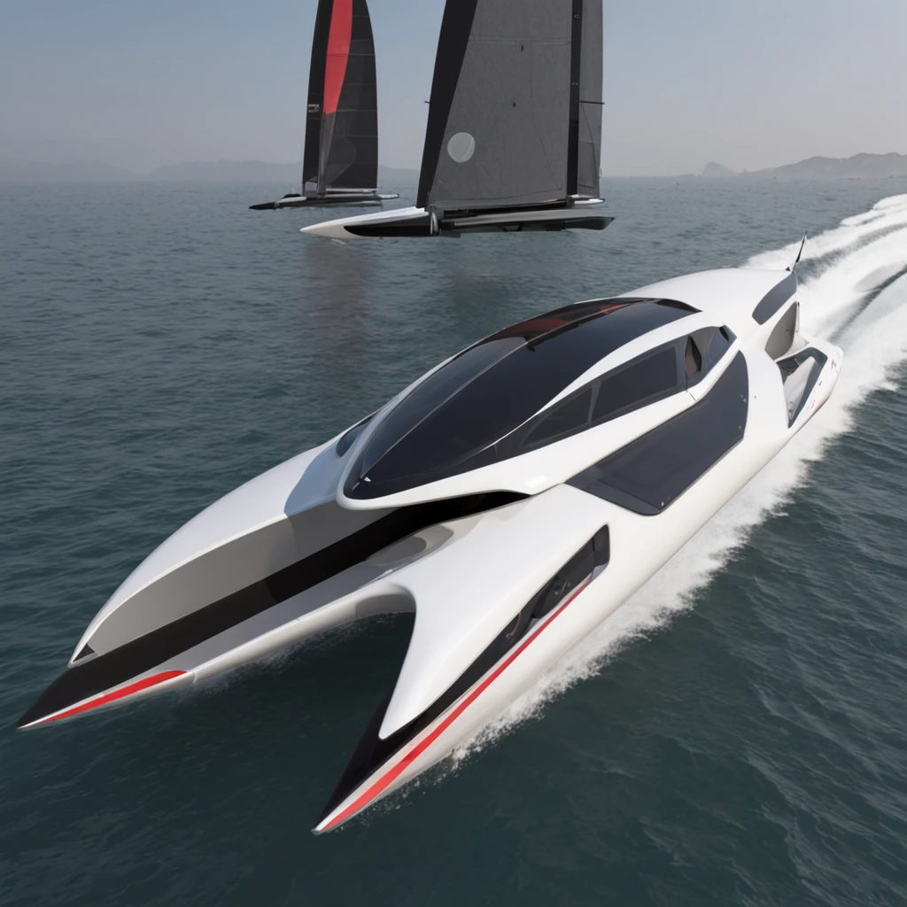 ((Obra-prima)),(((melhor qualidade)),(folha de design de RACING RUNABOAT CATAMARAN FUTURISTICO RACING, WITH Foil FOR HYDRODYNAMICS , mesmo BARCO, frente, lado, costas), 插圖, ARTE CONCEITUAL 1 BARCO, SKETCH, Drawn in pencil, PROTOTYPE DESIGN ( fundo branco: 1.3)