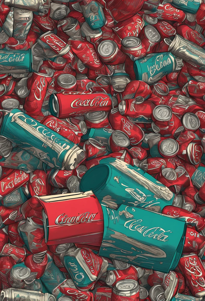 Can of Coca Cola in an impactful scenario