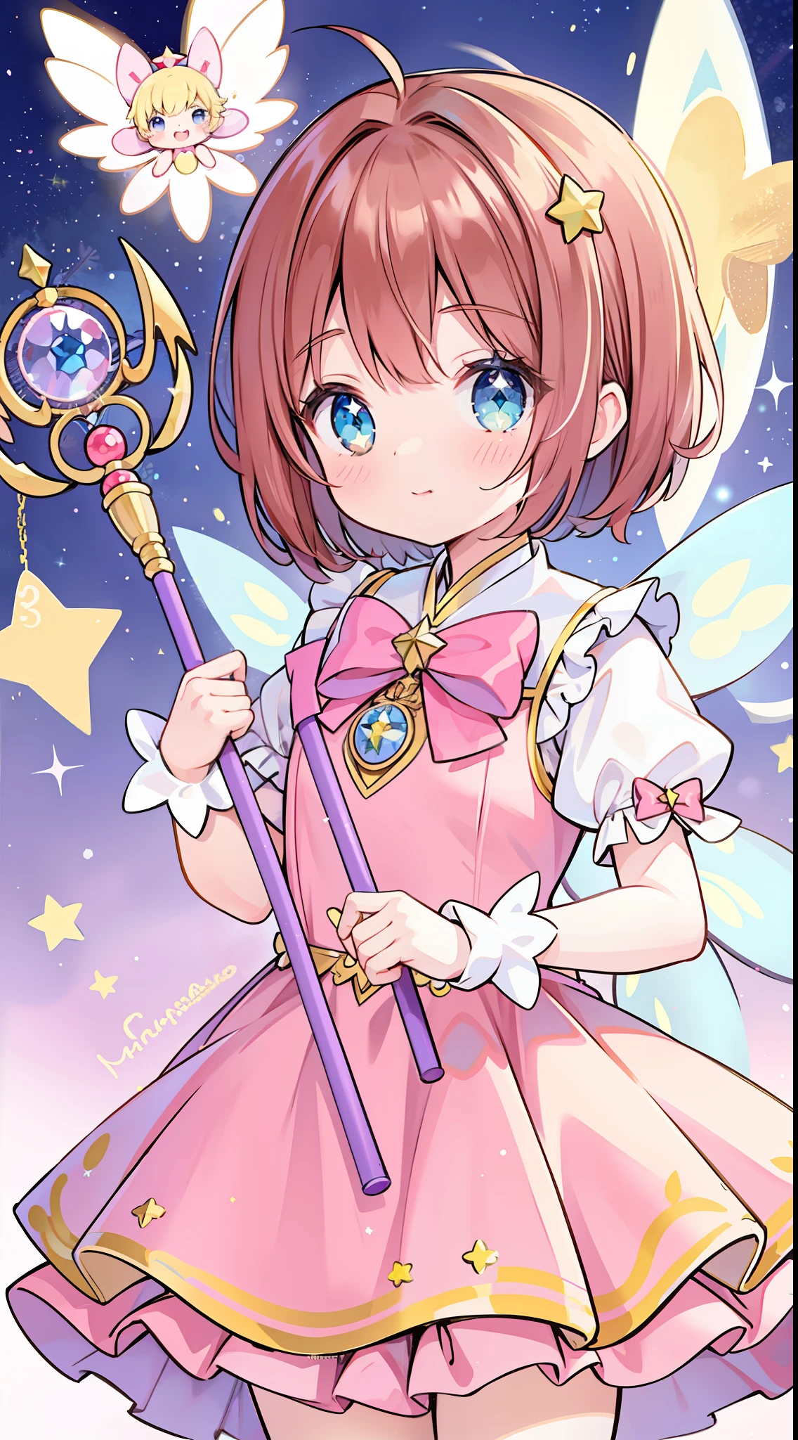 k hd,Anime girl with wand and star wand in her hand, portrait of magical girl, sparkling magical girl, magical little girl, cardcaptor sakura, pin on anime, clean and meticulous anime art, magical girl anime mahou shojo, beautiful anime art style, cute anime girl portraits, carrying a magical staff, zerochan art, lovely art style, astral fairy, Soft anime illustration