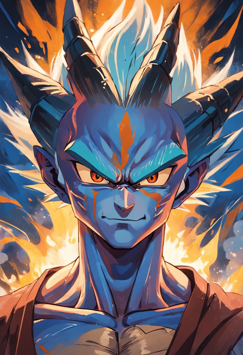 picasso, oil paint style, alta qualidade, Italian Mafia, Vegeta, seriamente expressivo, Dragon Ball, corpo completo