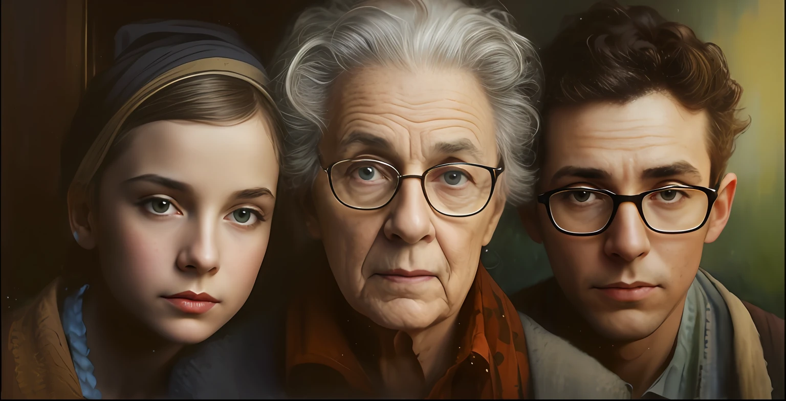 There are three people who stand side by side, Directed by: Laszlo Balogh, por mads mountain, arte linda, Directed by: Ludwik Konarzewski Jr, Norman Rockwell Ross Tran, Directed by: Ludwik Konarzewski, arte conceitual hiper-realista, Retrato VFX altamente detalhado, obras de arte impressionantes
