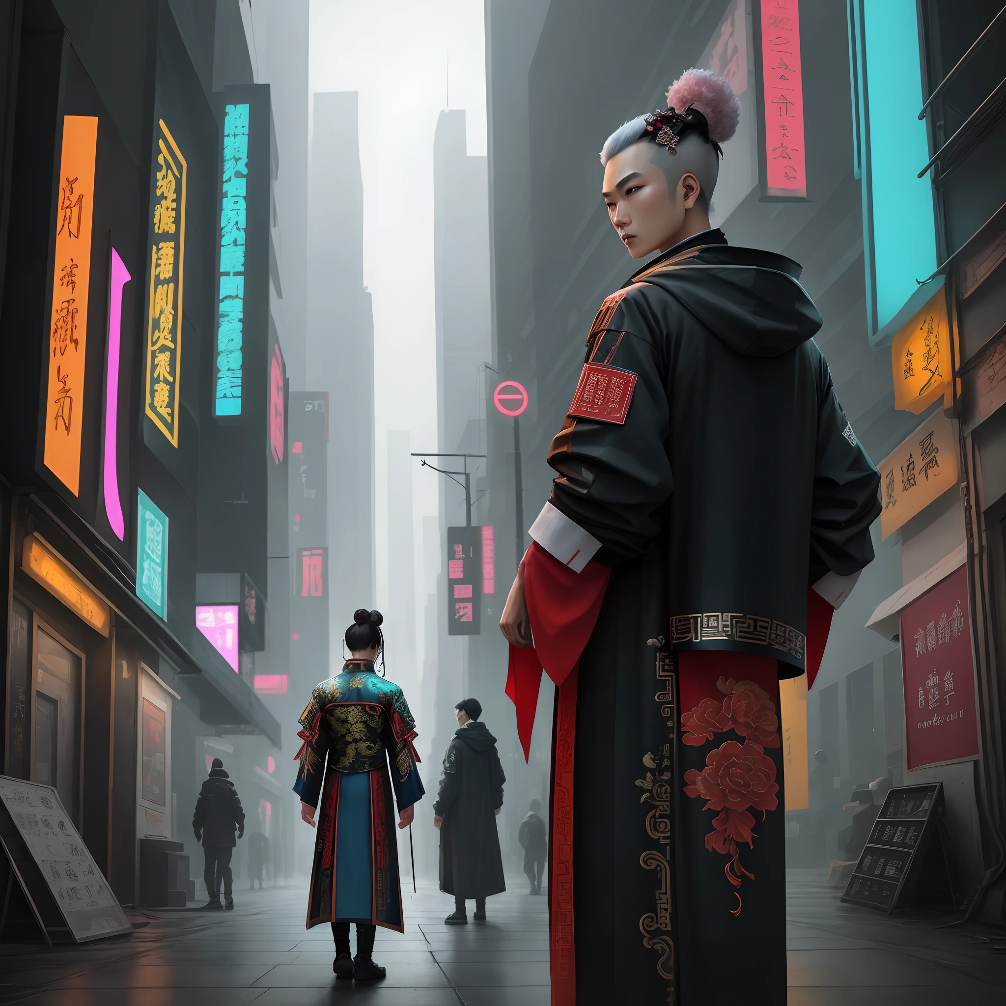 Chinese costume takes away cyberpunk style