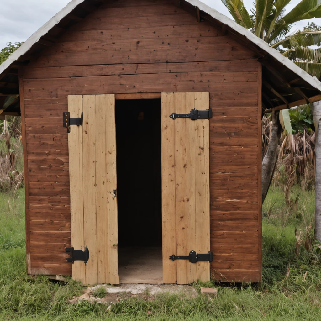 Create a house in the interior of Pará with a wooden fence, with simple wooden door, in front a small closed peoço and a tall wooden house with half a meter from the ground, com uma porta na frente e um quintal atras