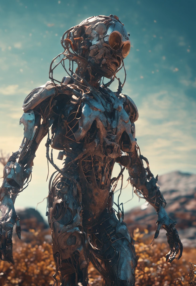 gorgeous undressed astronaut in dry flowers, boke diadem,, damaged suit, dameged mask, cracked glass, scratche screen,damned lands,yule heaven, forgotten person,8k reso ultion, cinematic style digital art render with mechanical and futuristic details, Sci-Fi, hyper realistic , post apocalyptic, damaged, surreal,horror, zombies, gross, monsters, undead, body horror, sunset,blurred environment background, neon energy halo in the back, (perfectly shaped eyes:0.8), portrait, digital art, concept art, post processed, dynamic lighting, (painted by bochen and wlop, stylized by nixeu and greg rutkowski), trend on pixiv, perfect composition, cinematic, majestic, detailed, sharp details, sharp focus, perfect anatomy, shiny, masterpiece, award-winning photography, fine-tuning face, masterpiece, art by yoshiyuki sadamoto and matt banning