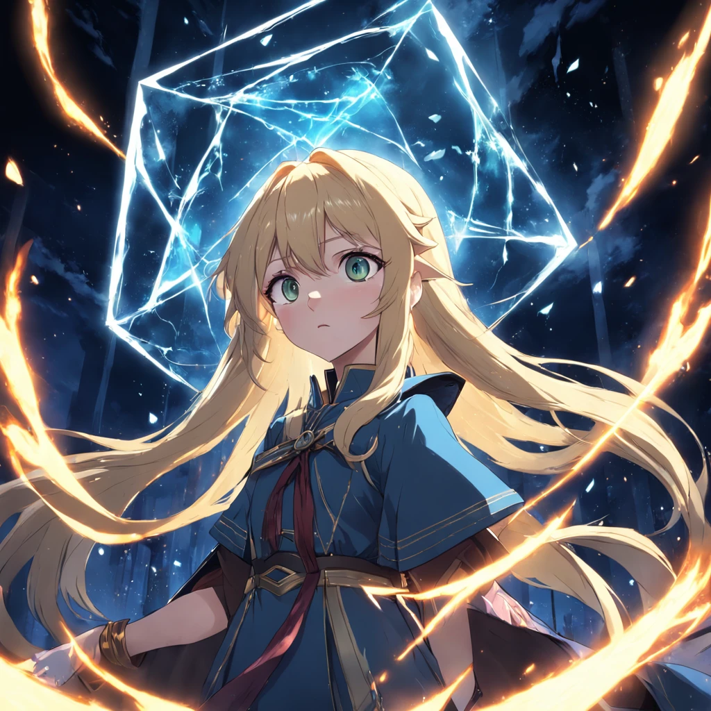 Make a light wizard, blond with square-framed glasses