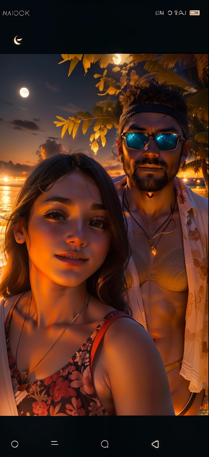Beach wear,at maldives, night view,moon light at face