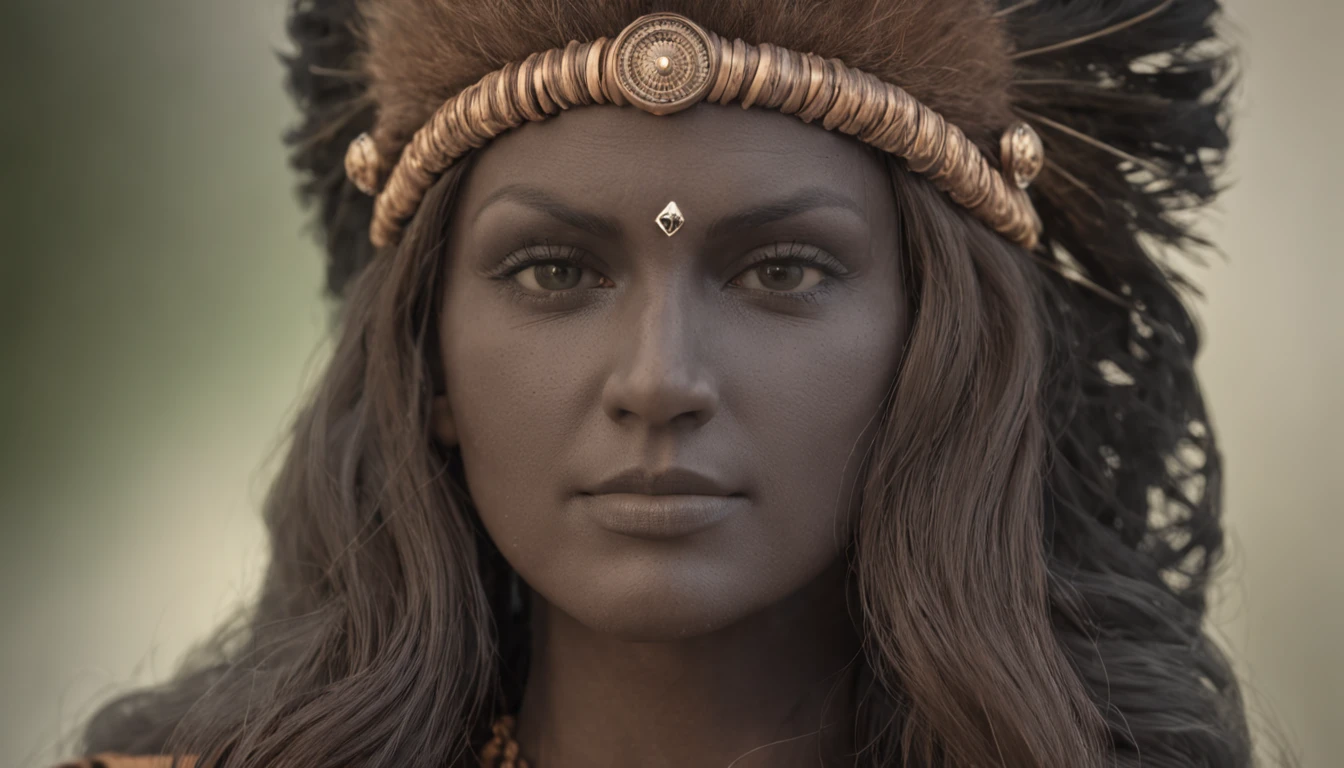 Indian warrior, Neolithic, Fractais 3D, 3D Printing, cor azul cobalto, burnt amber, preto, astropunk, ambient lighting