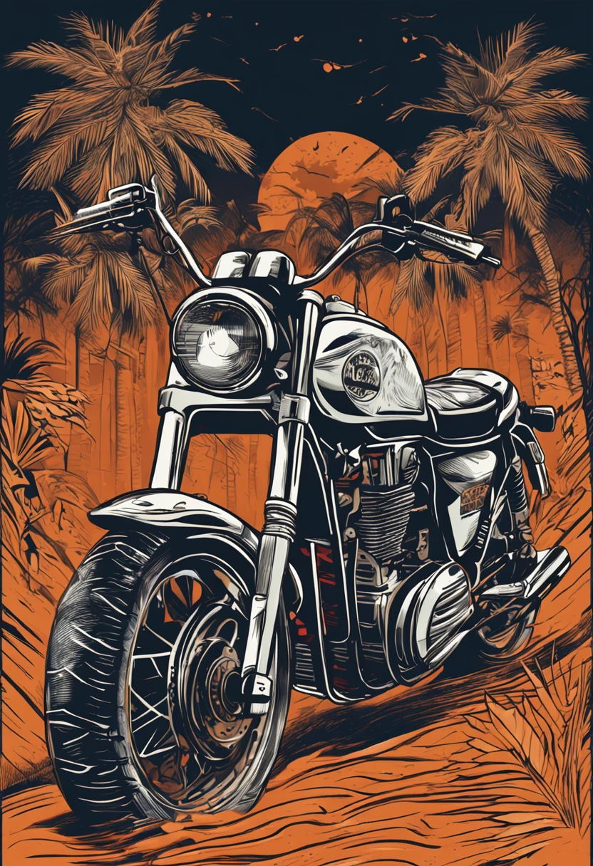 estampa para camiseta de moto club jungle spirit