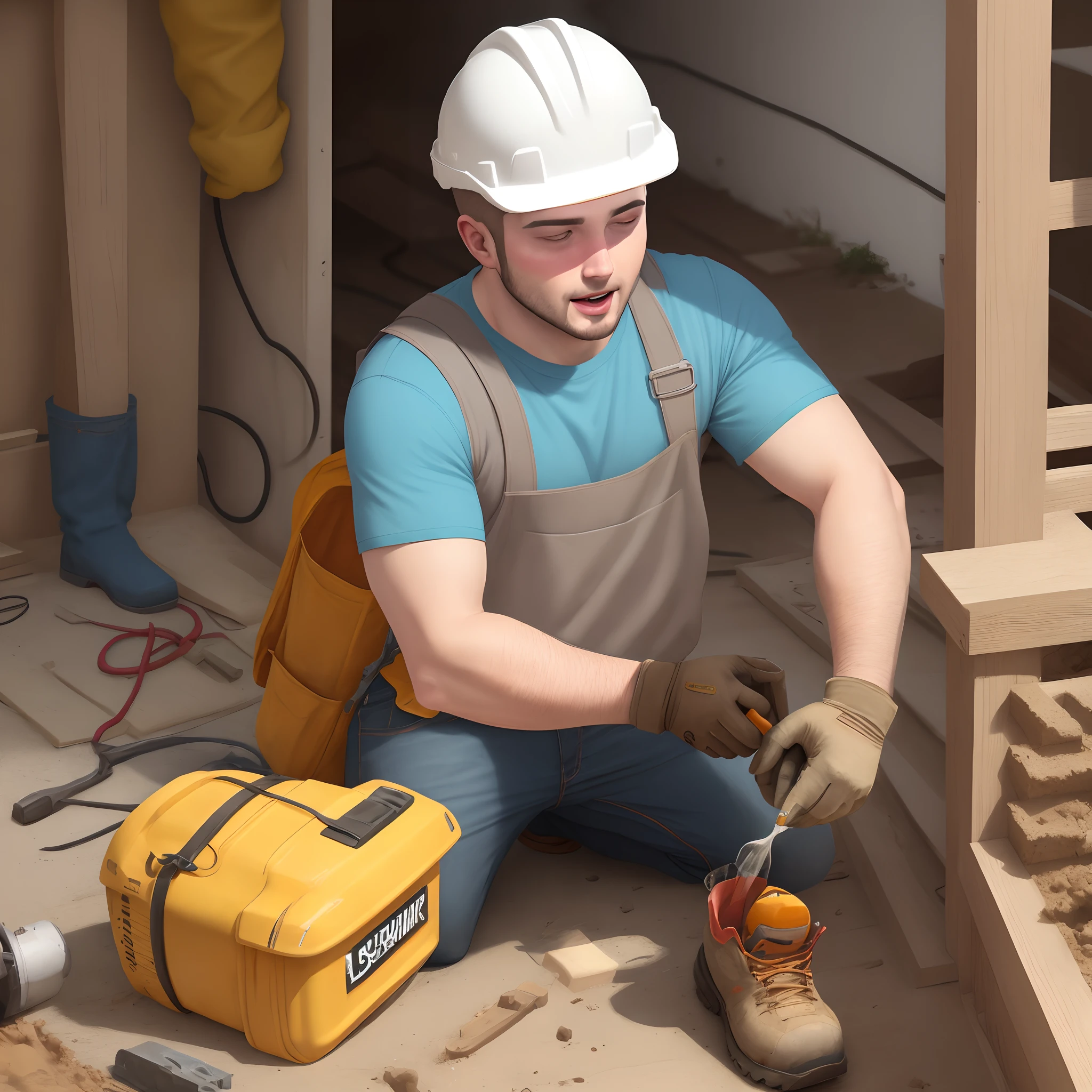 Drunk construction worker
