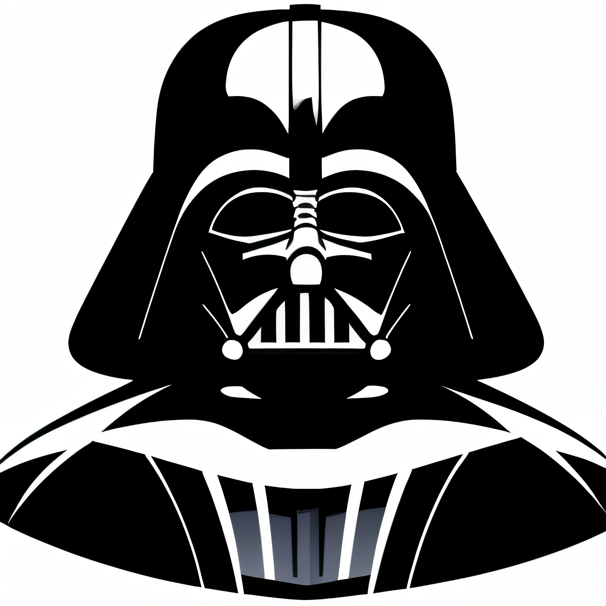 upper body Darth Vader original classic character in white background
