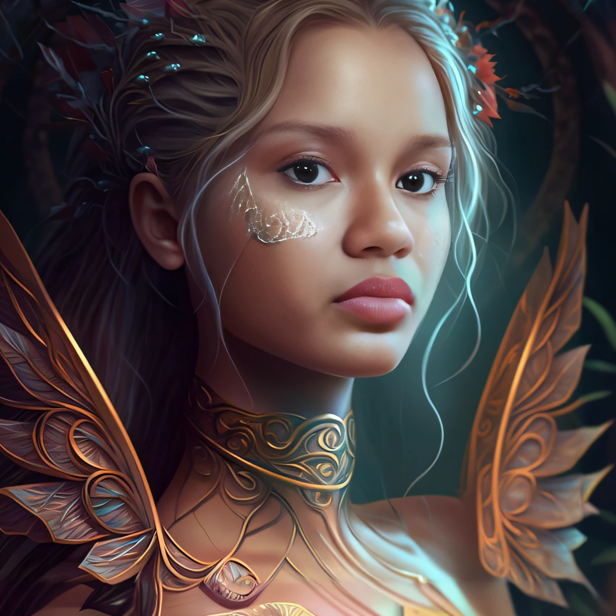 um close up de uma mulher com um rosto e asas muito bonitos, retrato de fantasia fosco detalhado, retrato da fantasia, retrato da arte da fantasia, retrato bonito da fantasia, arte fantasia behance, arte digital de fantasia detalhada, retrato bonito da arte da fantasia, personagem de fantasia hiperdetalhado, retrato de arte conceito de fantasia, arte do retrato da fantasia, wlop intrincado, retrato de fantasia digital, arte de fantasia digital ), arte de fantasia detalhada