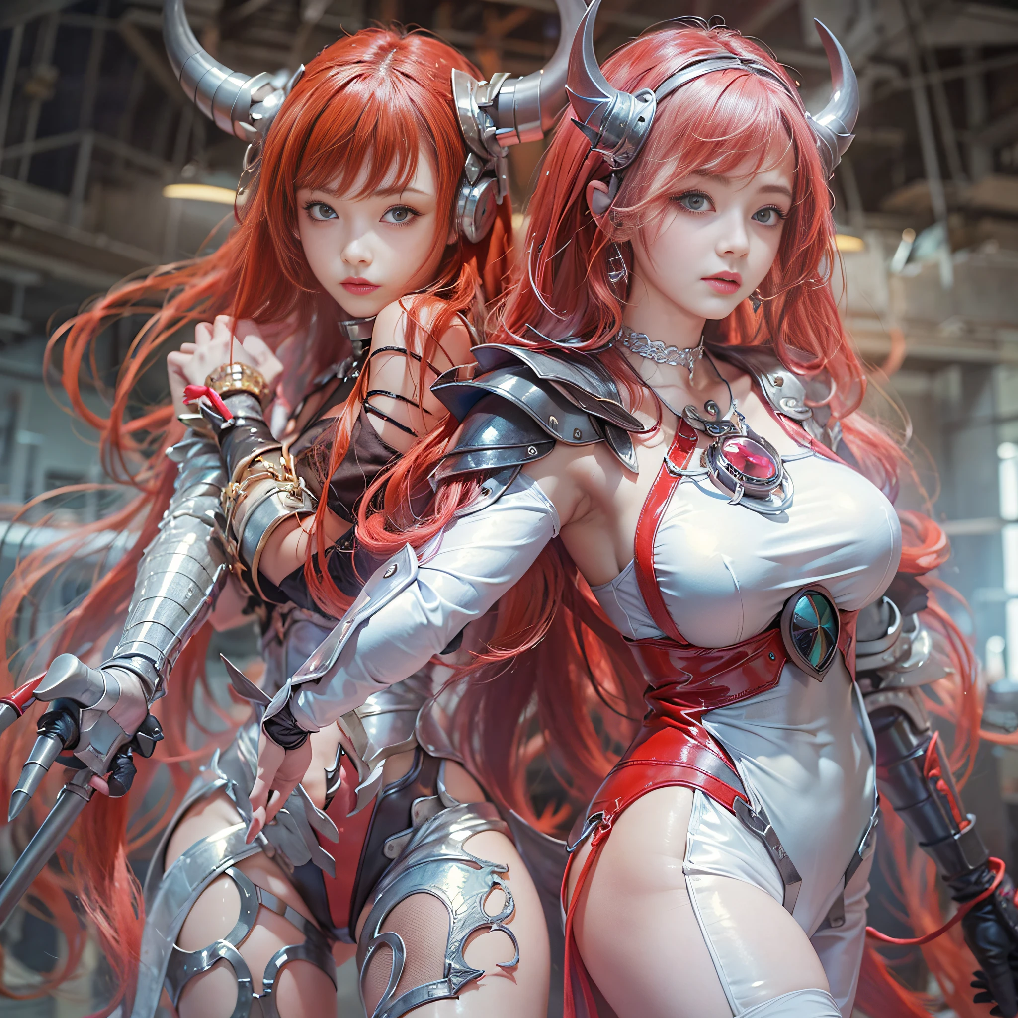 ((masterpiece:1.4)、(top-quality:1.4)、(reallistic:1.7))、Dirty pair、Sexy duo、Super sexy daughter、Super beautiful girl、((2girls:1.4))、Shiny natural skin texture、Glossy luxury latex、Luxury Latex Bodysuit、By Luis Royo、age19、Super Ultra Ultra Bikini、(Two arms:1.4、Two legs:1.4)、(perfect anatomia:1.4)、(Perfect female body:1.4)、Portrait photo of a girl、Soft front light、beautiful countenance、kawaii faces、Beautiful udder、Colossal tits、Beautiful ass、A detailed eye、Draw eyes clearly and beautifully、beautidful eyes、Narrow waist、Raw photo、red-lips、Red boots、a choker、a necklace、耳Nipple Ring、1 screen display、City of the Future