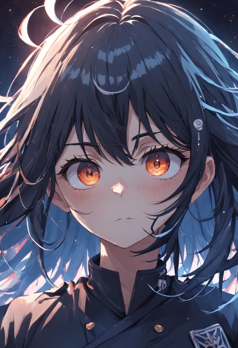 a detailed illustration by Satoru Gojo, cabelo prateado, uniforme preto, olhos vendados, atmosfera sombria, powerful and charismatic