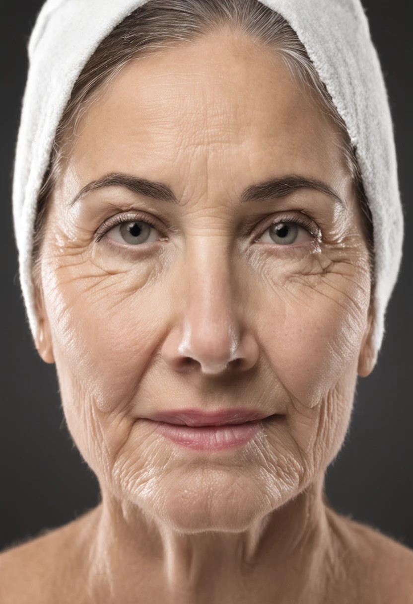 imagem de lado do rosto de uma mulher antes e depois de um facelift, realce facial, symmetrical facial, contorno facial pronunciado, queixo saliente, neck wrinkles, symetrical facial, young facial features, sem rugas , nem flacidez facial (18 anos), rosto, Neck strap, ombros;, por Randy Post, smooth facial features, simetria facial, queixo redondo, rosto feminino e busto